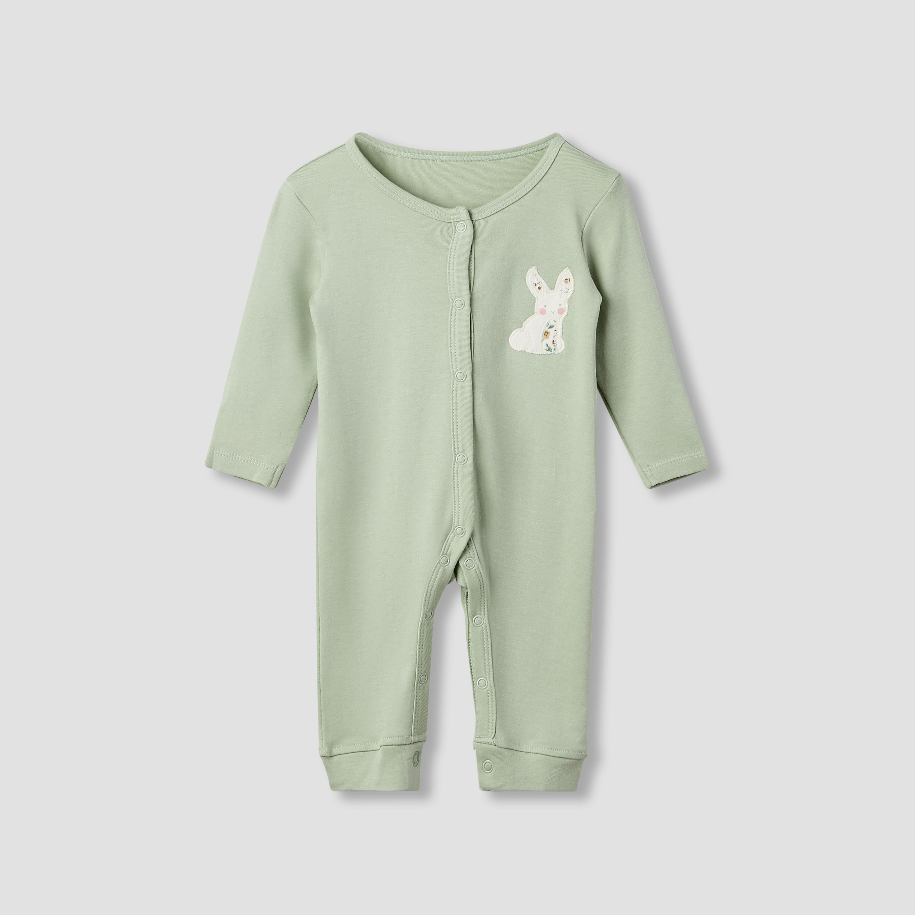 Juniors Floral Print Sleepsuit with Long Sleeves - Set of 3-baby-girls-clothing-nightwear-sleepsuits-image-2