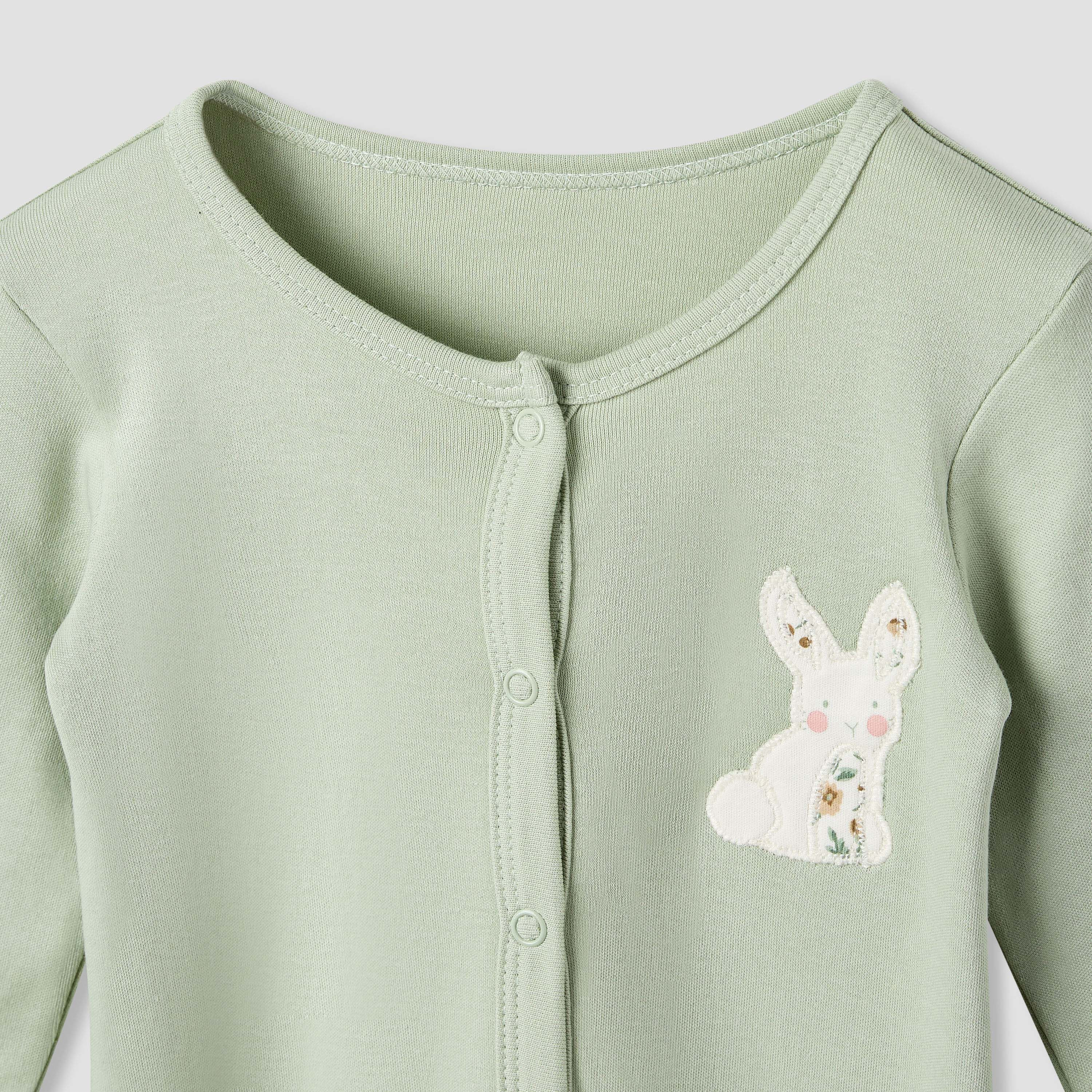 Juniors Floral Print Sleepsuit with Long Sleeves - Set of 3-baby-girls-clothing-nightwear-sleepsuits-image-5