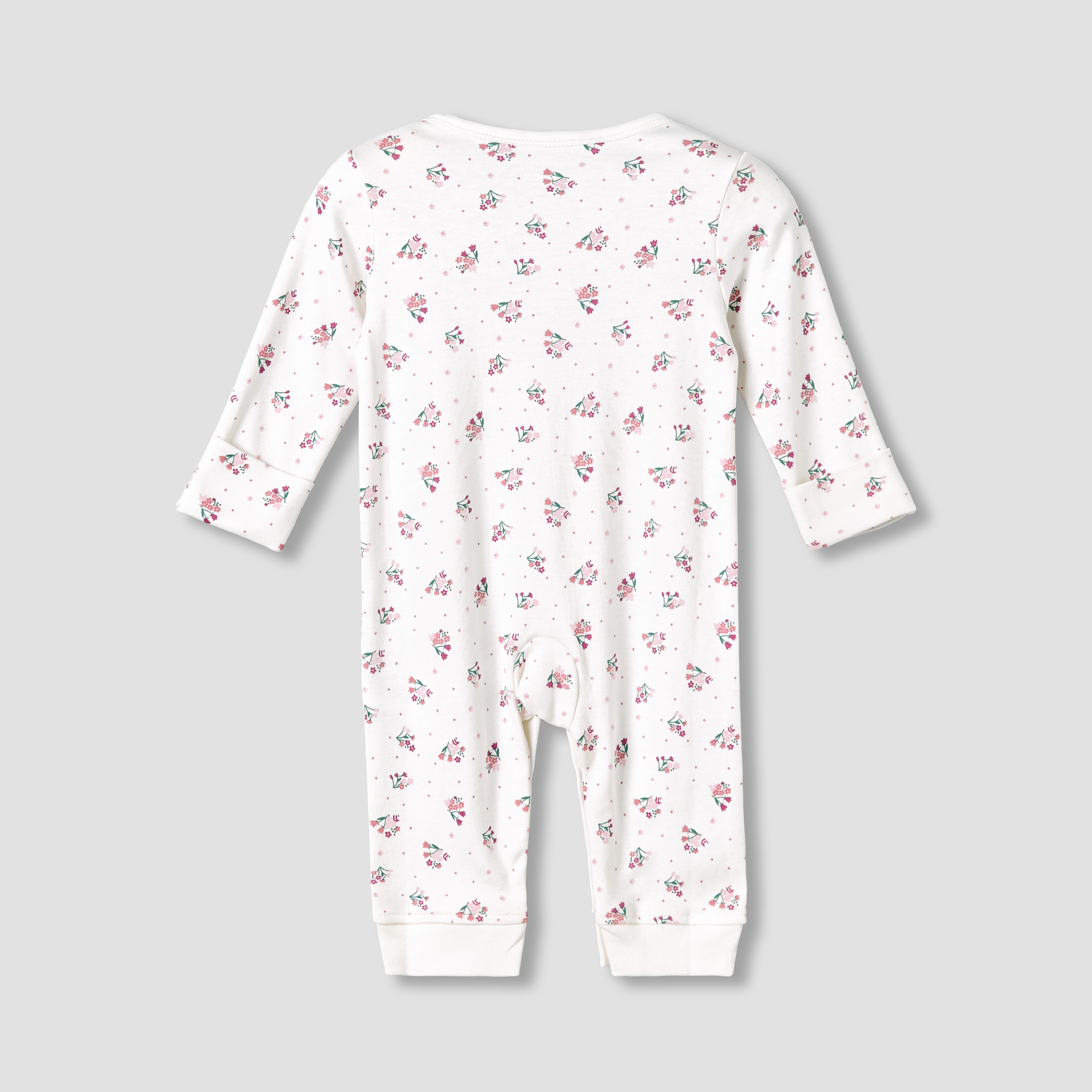 Pack of 3 Juniors Cotton Round Neck Long Sleeve Sleepsuit with Snap Button Closure-baby-girls-clothing-nightwear-sleepsuits-image-7