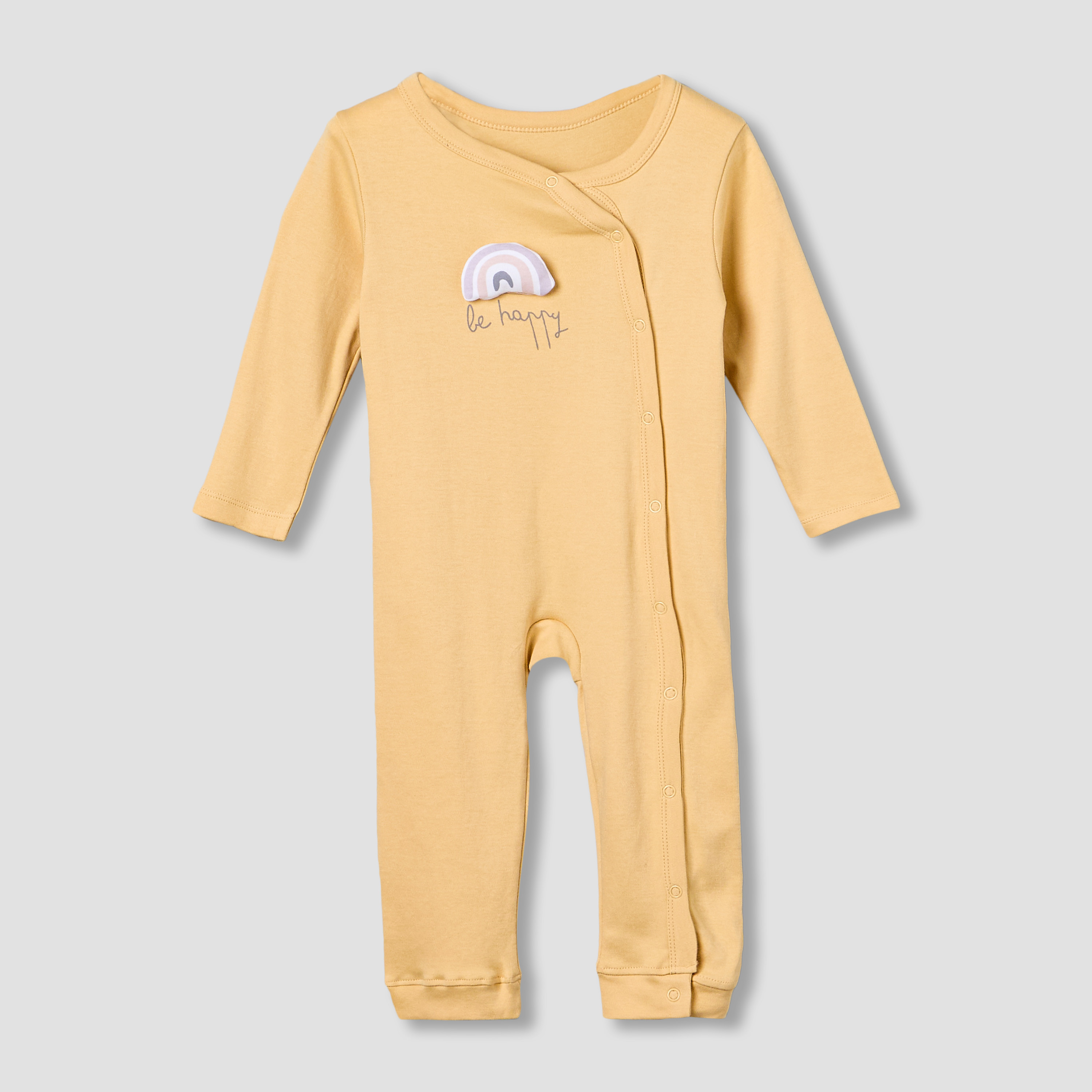 Pack of 3 Juniors Cotton Round Neck Long Sleeves Sleepsuit with Fun Print-baby-girls-clothing-nightwear-sleepsuits-image-3