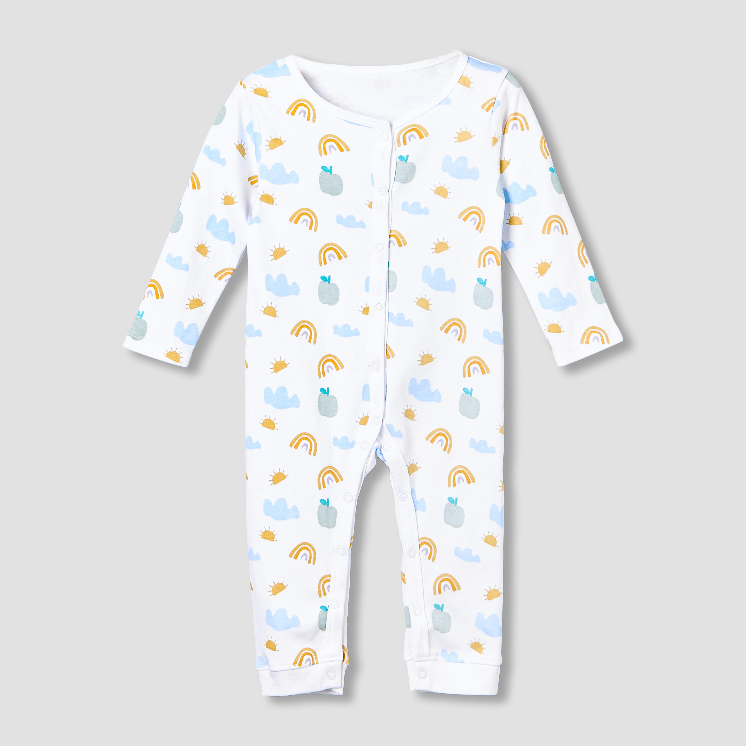 Pack of 3 Juniors Cotton Round Neck Long Sleeves Sleepsuit with Fun Print-baby-girls-clothing-nightwear-sleepsuits-image-5