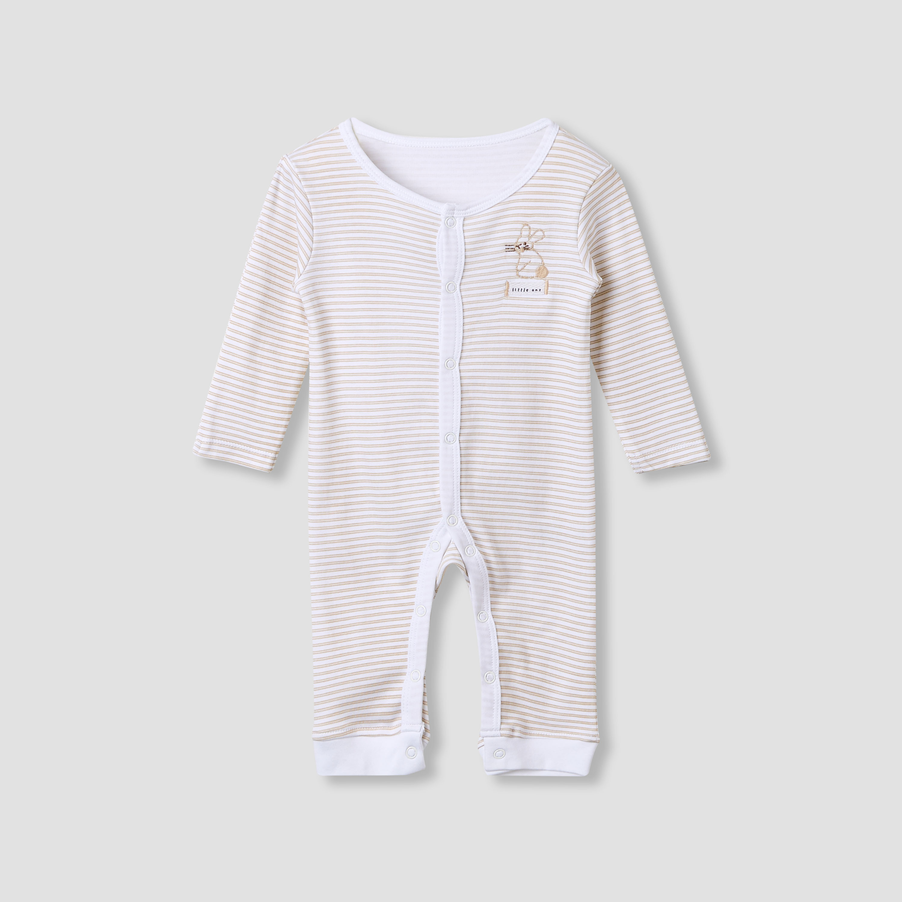 Juniors Bunny Print Sleepsuit with Long Sleeves - Set of 3-baby-girls-clothing-nightwear-sleepsuits-image-4