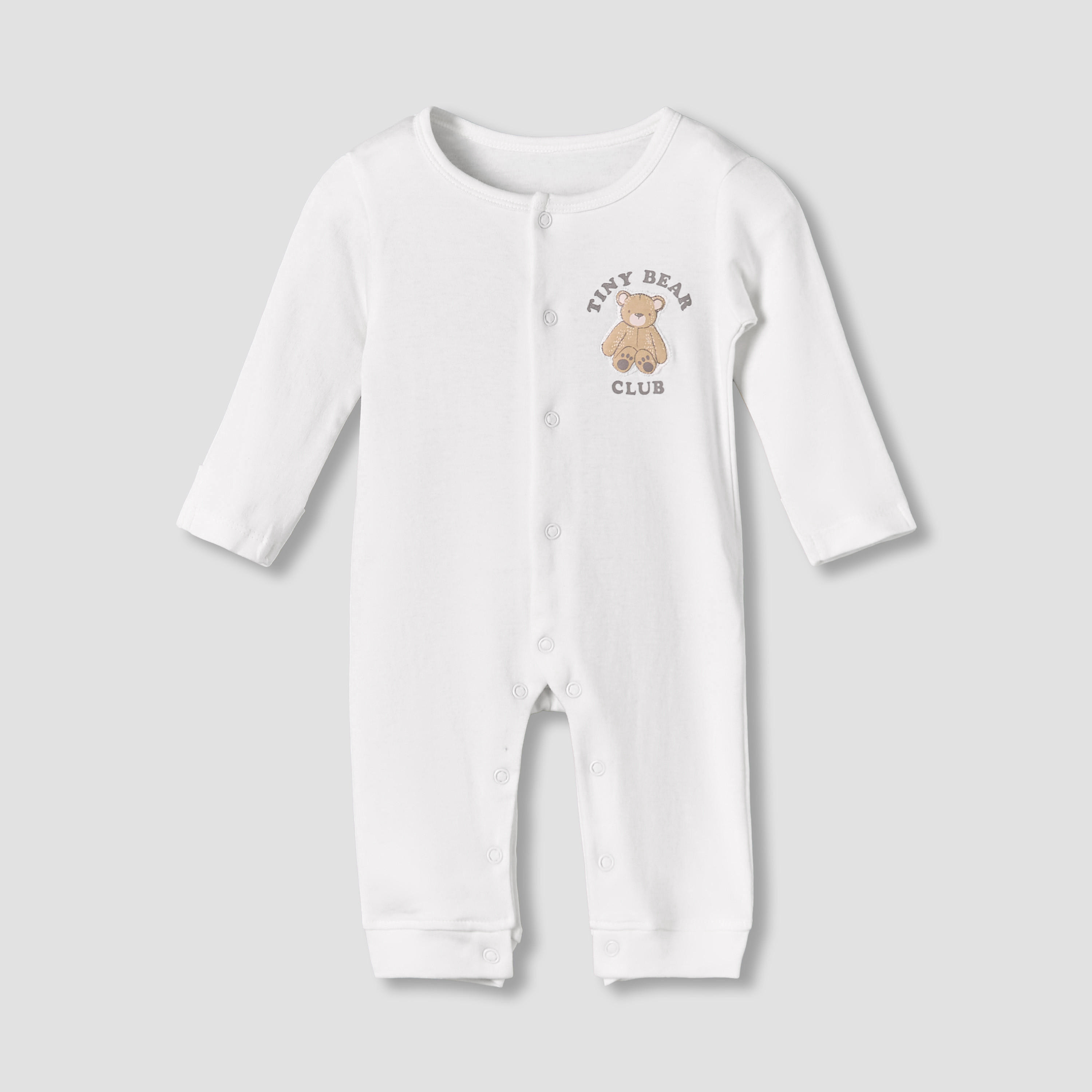 Pack of 3 Juniors Cotton Round Neck Long Sleeve Sleepsuit with Snap Button Closure-promo_babyshop_Buy2for115_QAT130126-image-3