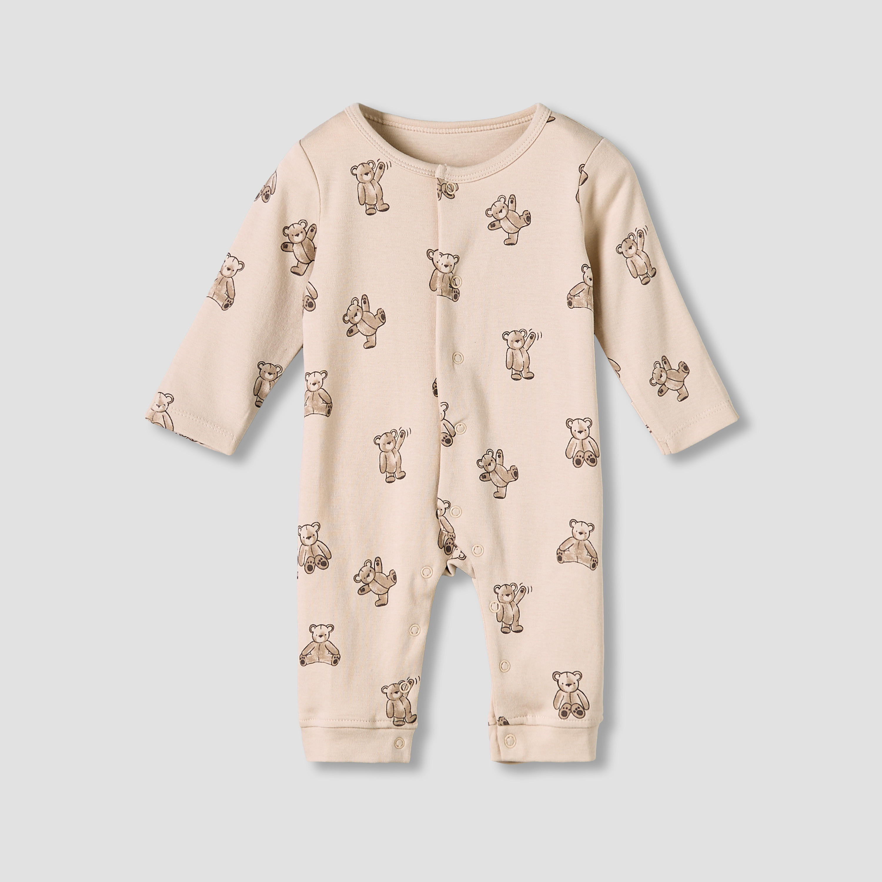 Pack of 3 Juniors Cotton Round Neck Long Sleeve Sleepsuit with Snap Button Closure-promo_babyshop_Buy2for115_QAT130126-image-5