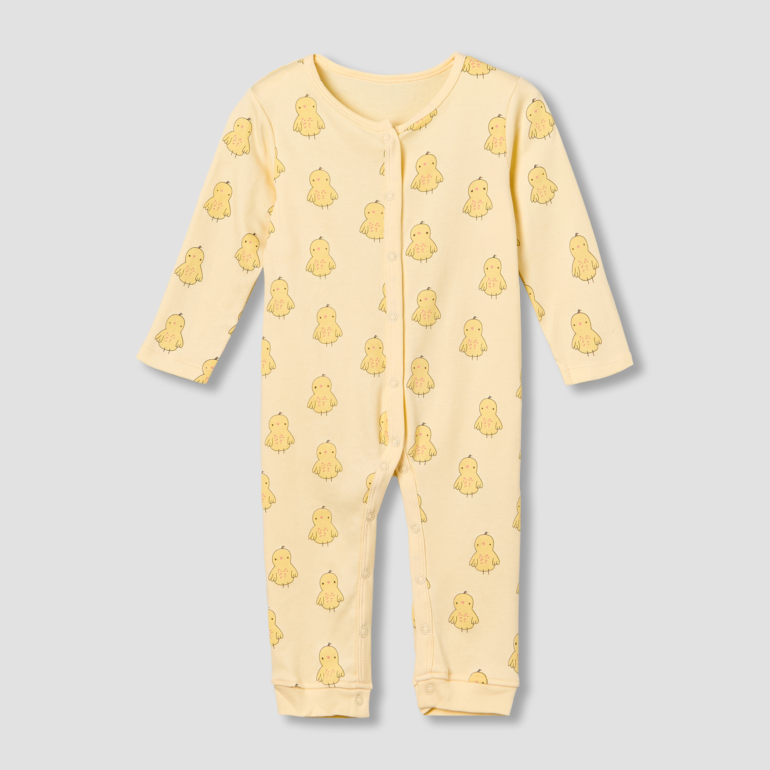 Pack of 3 Juniors Cotton Round Neck Long Sleeves Sleepsuit with Animal Print-baby-girls-clothing-nightwear-sleepsuits-image-3