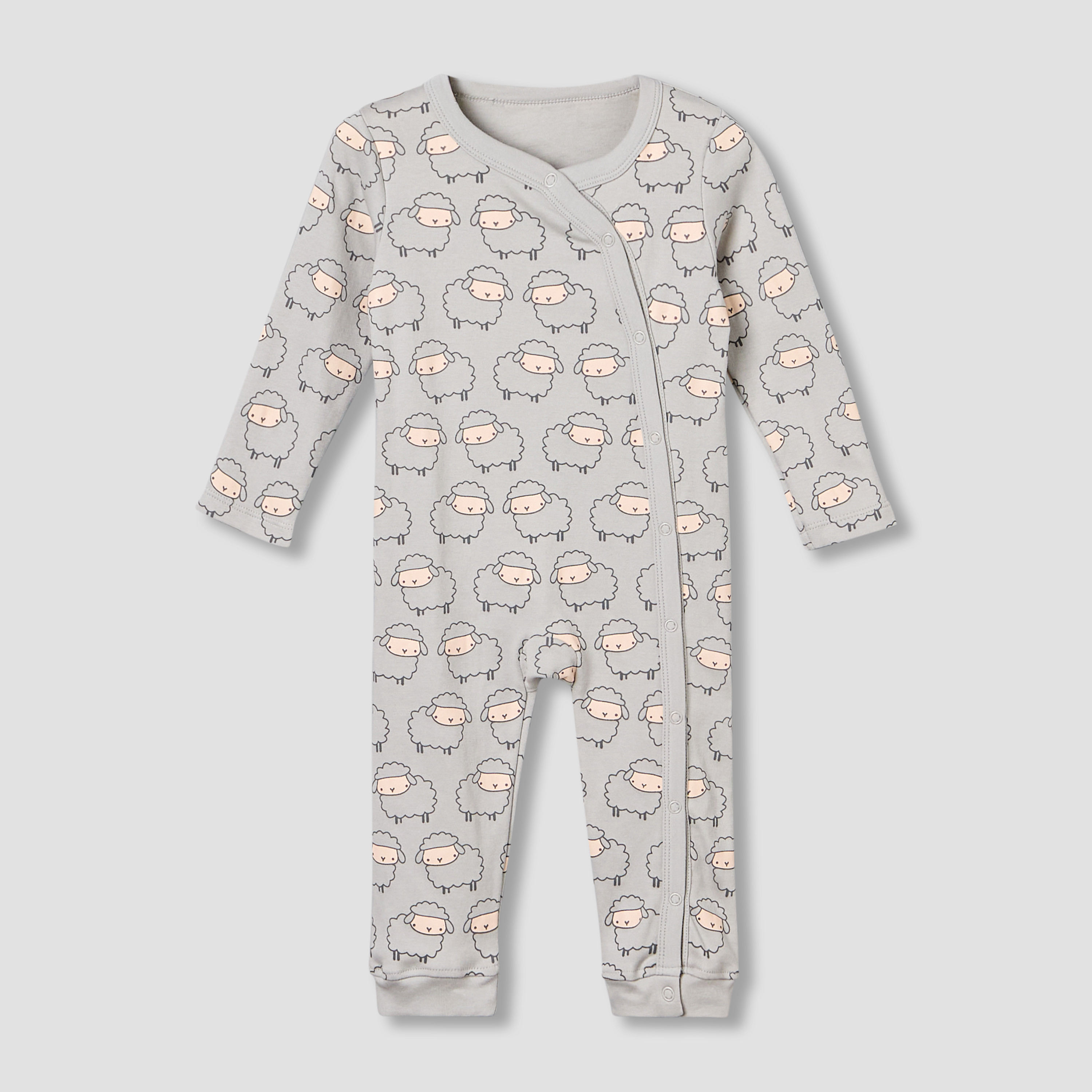 Pack of 3 Juniors Cotton Round Neck Long Sleeves Sleepsuit with Animal Print-baby-girls-clothing-nightwear-sleepsuits-image-5