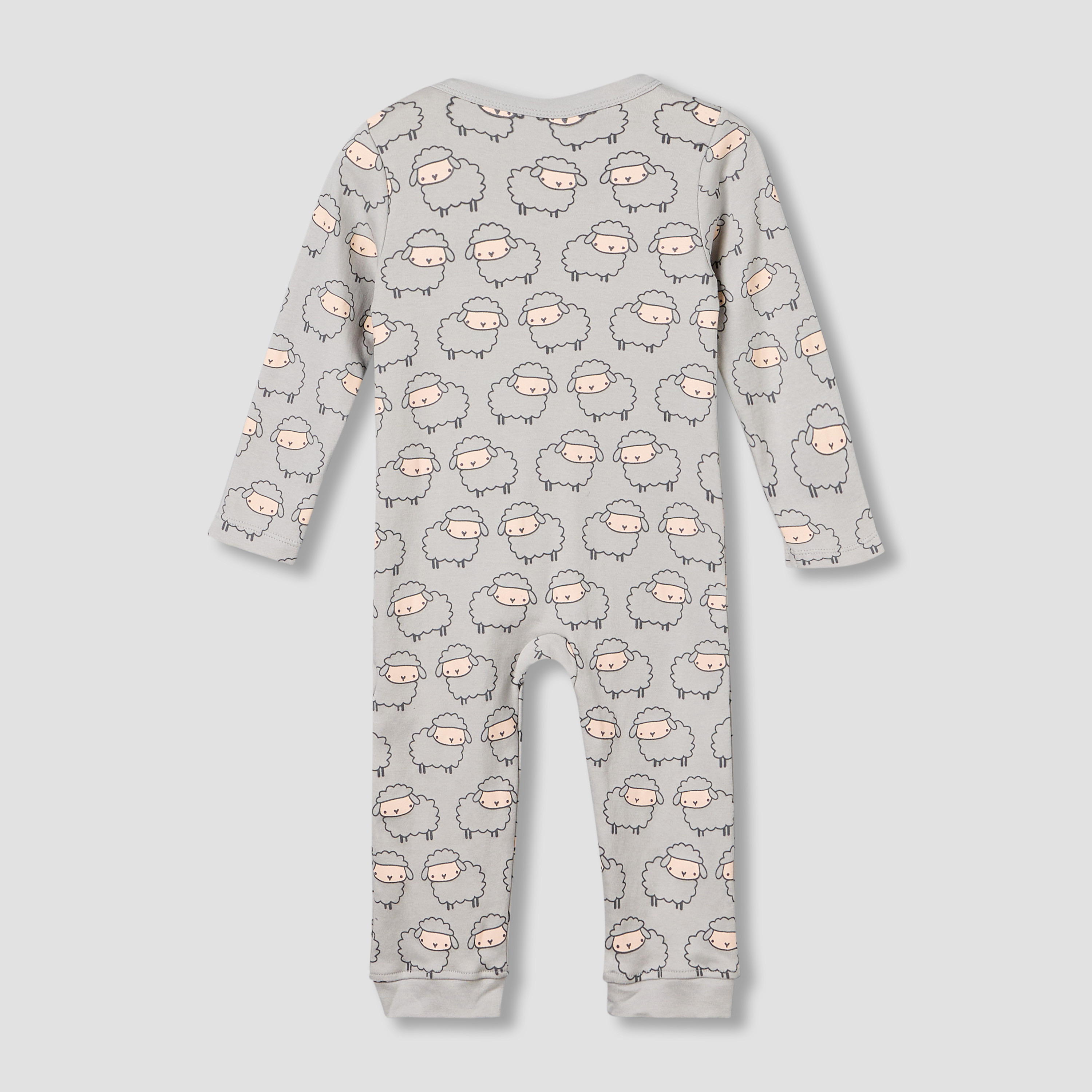 Pack of 3 Juniors Cotton Round Neck Long Sleeves Sleepsuit with Animal Print-baby-girls-clothing-nightwear-sleepsuits-image-7