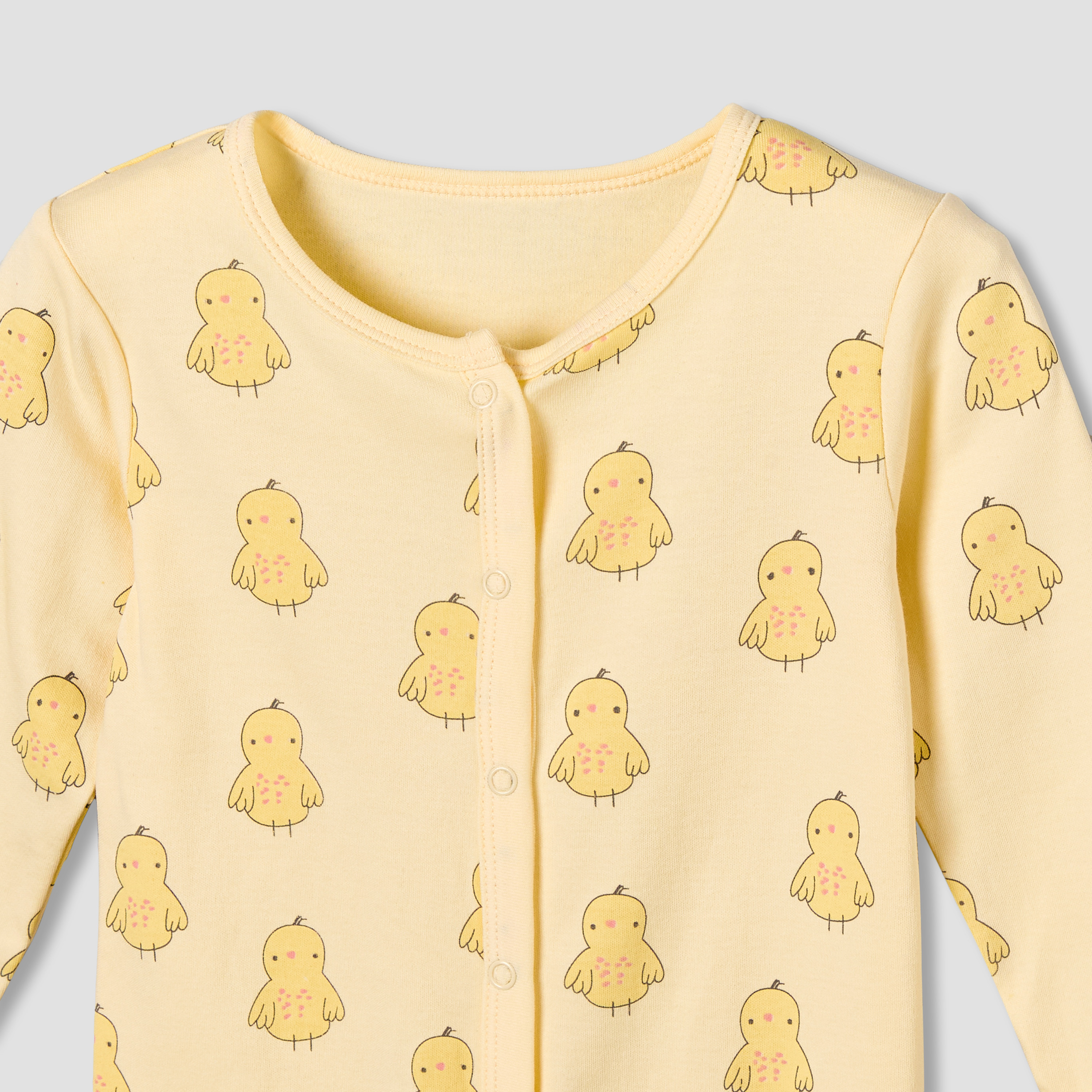 Pack of 3 Juniors Cotton Round Neck Long Sleeves Sleepsuit with Animal Print-baby-girls-clothing-nightwear-sleepsuits-image-9