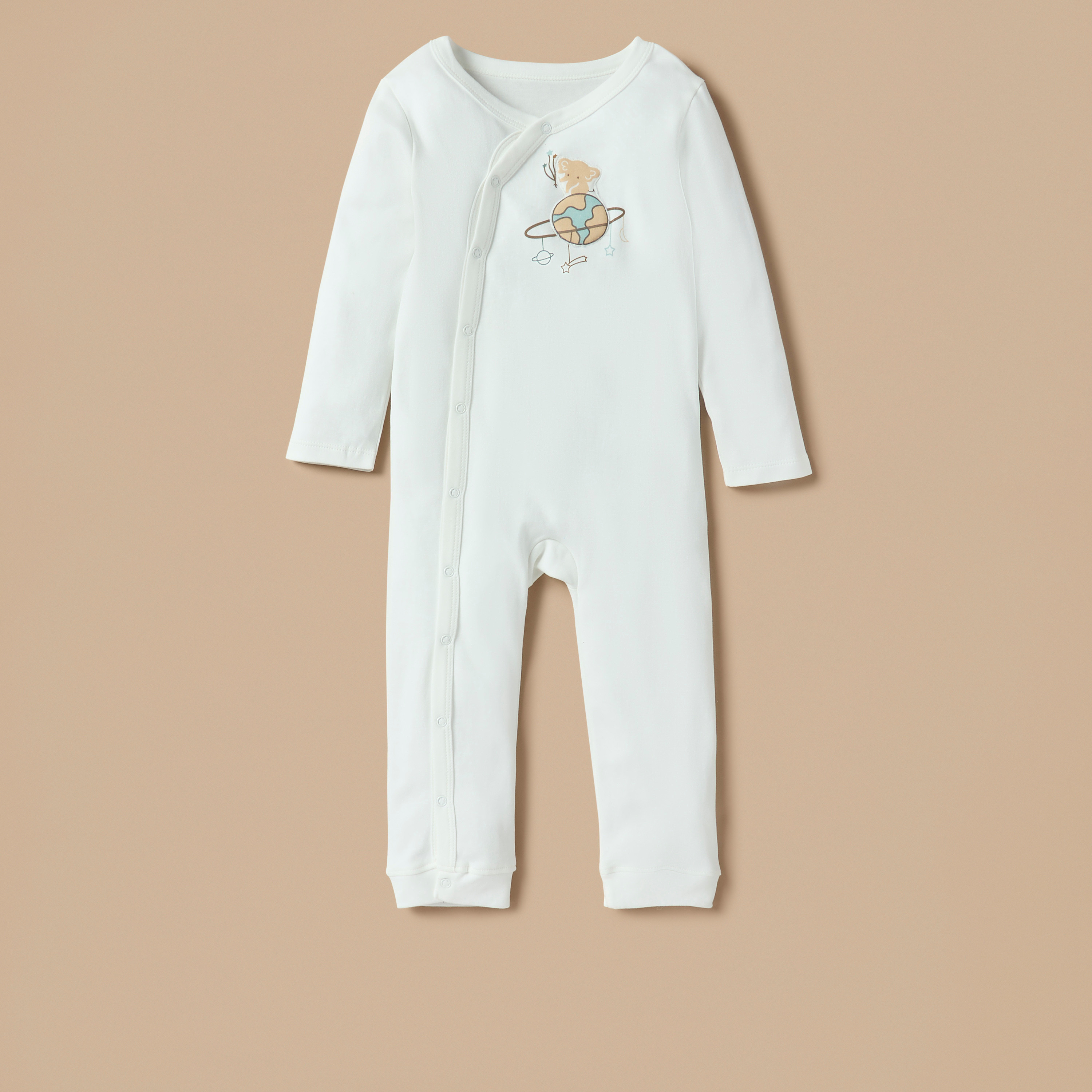 Juniors Printed Sleepsuit with Button Closure - Set of 3-baby-boys-clothing-nightwear-sleepsuits-image-4