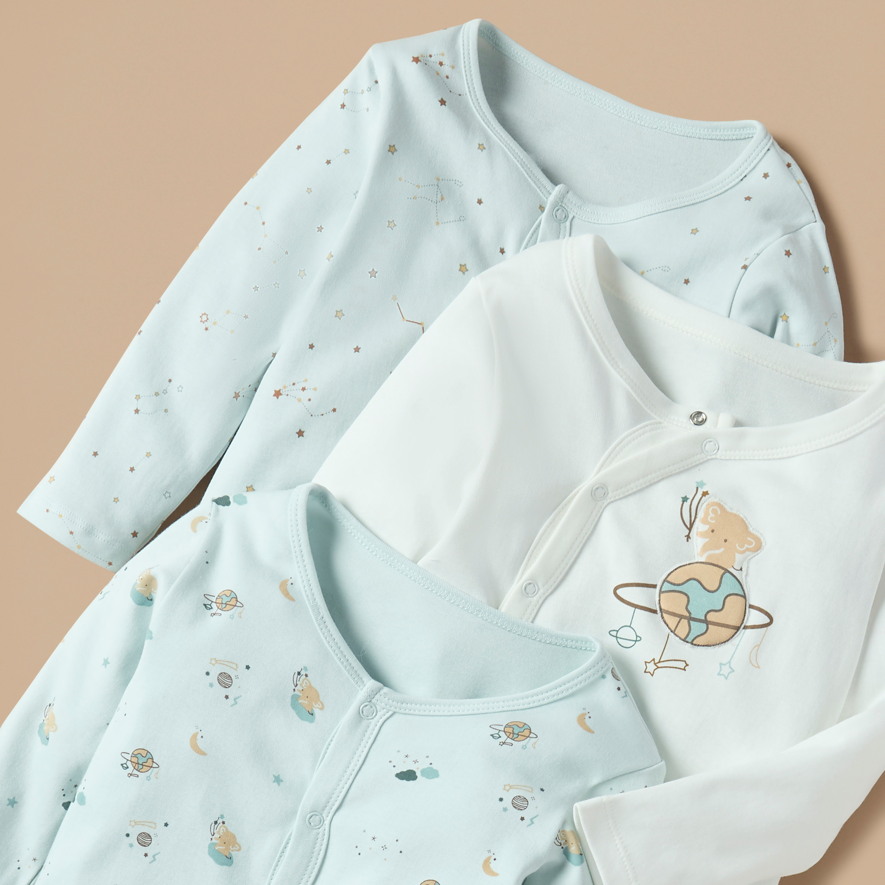 Juniors Printed Sleepsuit with Button Closure - Set of 3-baby-boys-clothing-nightwear-sleepsuits-image-5