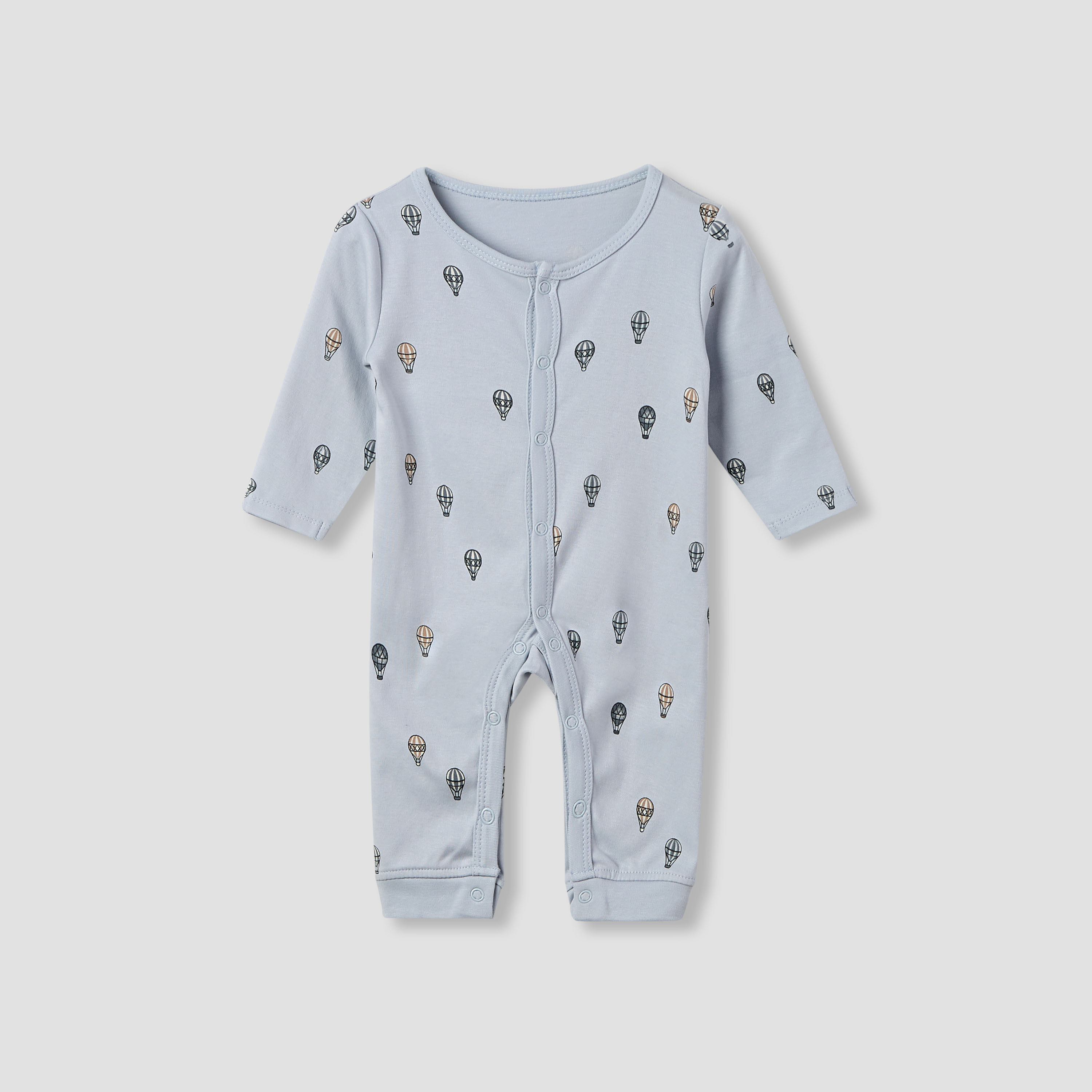 Juniors Hot Air Balloon Print Sleepsuit with Long Sleeves - Set of 3-baby-boys-clothing-nightwear-sleepsuits-image-3
