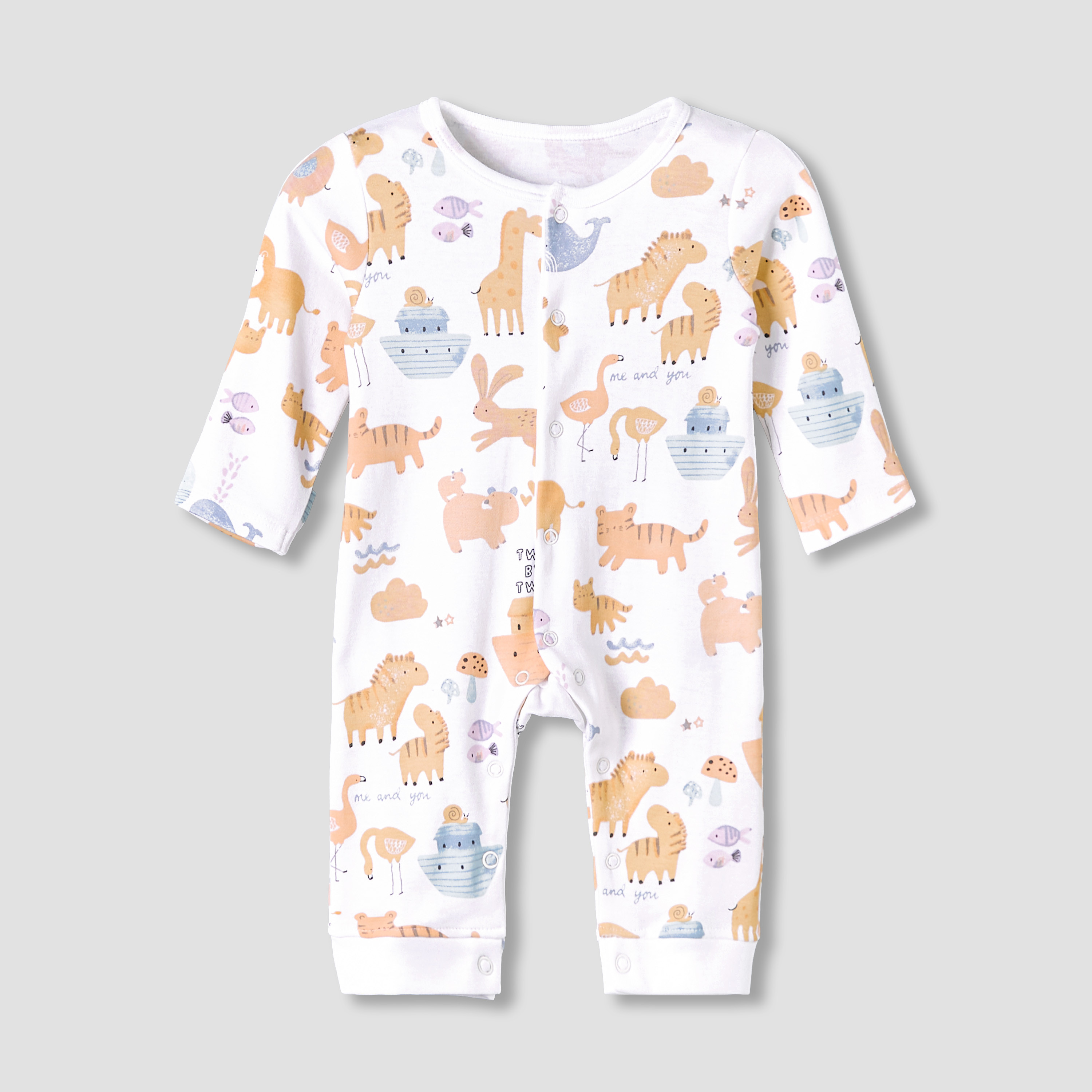 Pack of 3 Juniors Cotton Long Sleeve Sleepsuit with Safari Print-promo_babyshop_Buy2for115_QAT130126-image-3