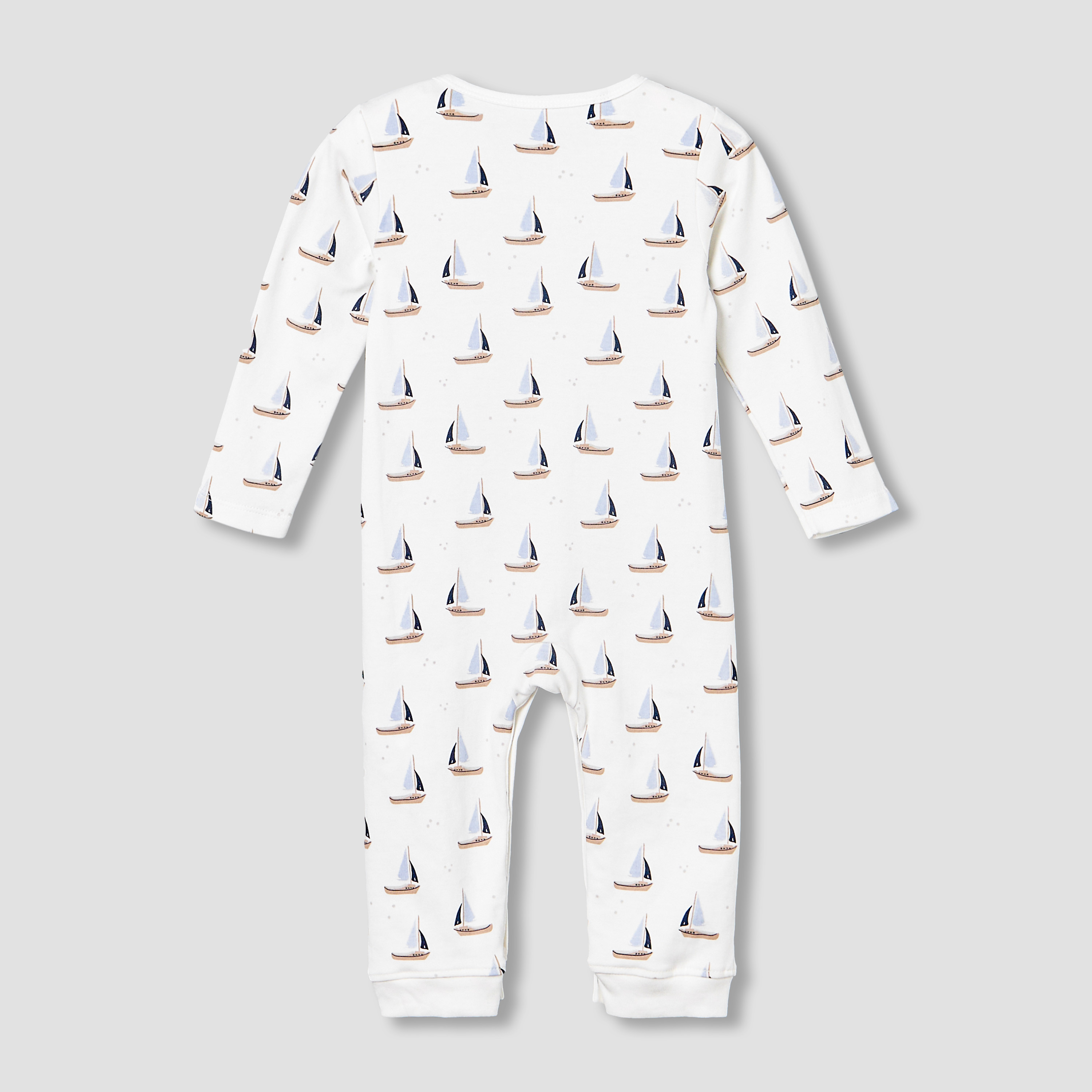بدلات نوم قطن بطبعات قوارب بياقة مستديرة وأكمام طويلة من جونيورز - عبوة 3 قطع-baby-boys-clothing-nightwear-sleepsuits-image-7