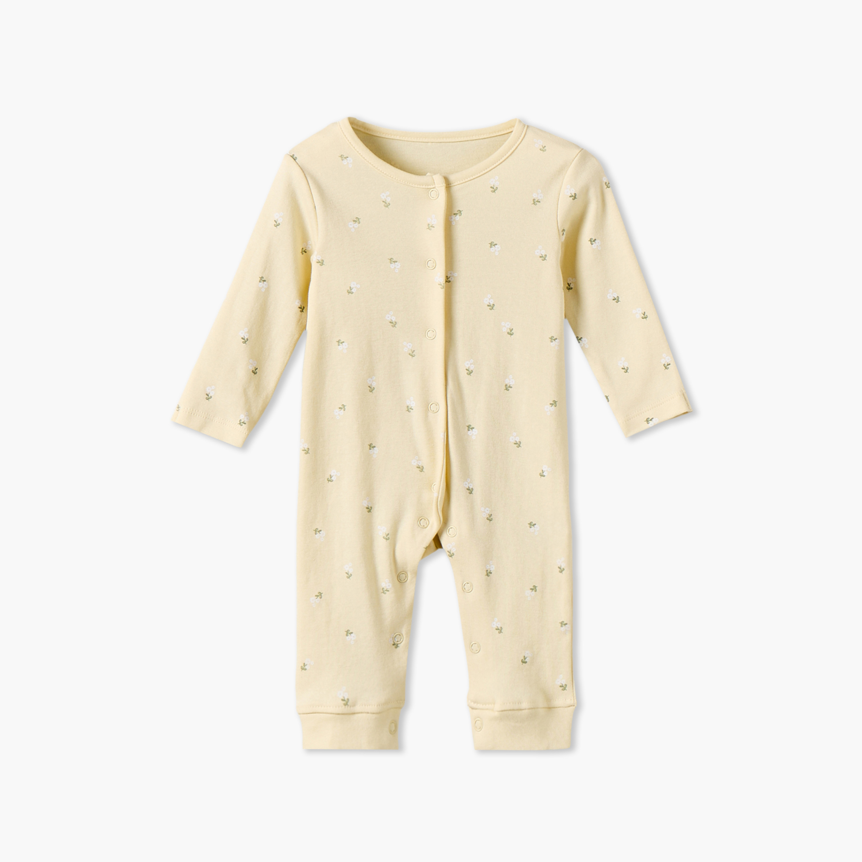 Pack of 3 Juniors Cotton Crew Neck Long Sleeves Sleepsuit with Floral Print-baby-girls-clothing-nightwear-sleepsuits-image-5