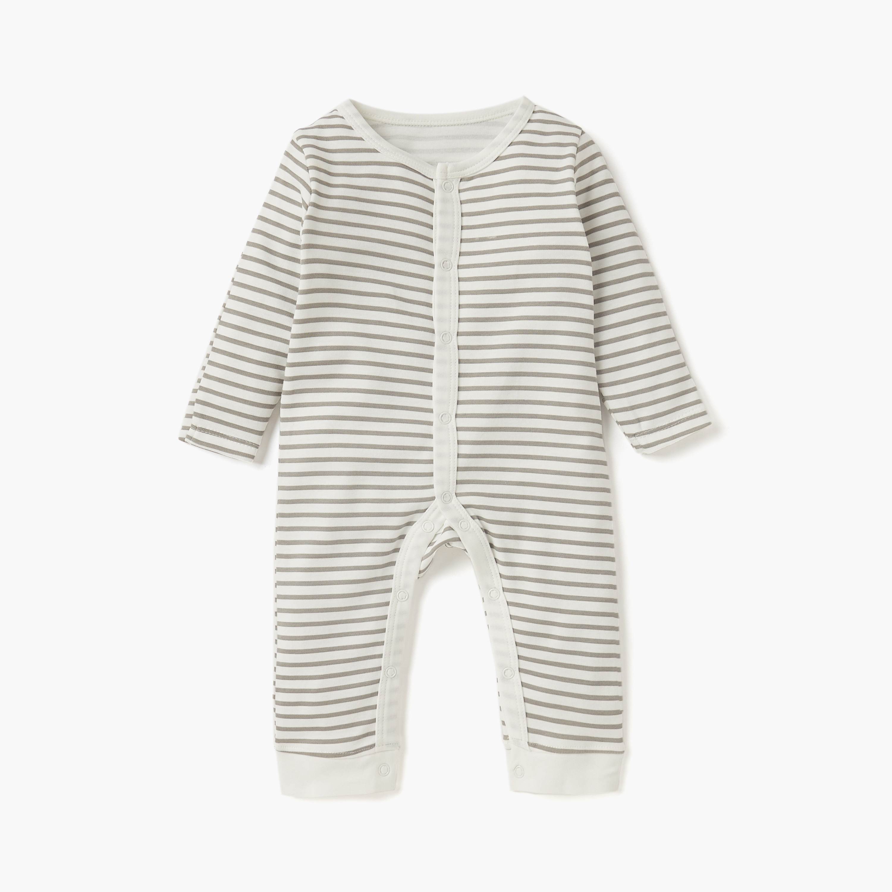 Juniors Printed Sleepsuit with Long Sleeves and Button Closure - Set of 3-promo_babyshop_Buy2for115_UAE130126-image-2