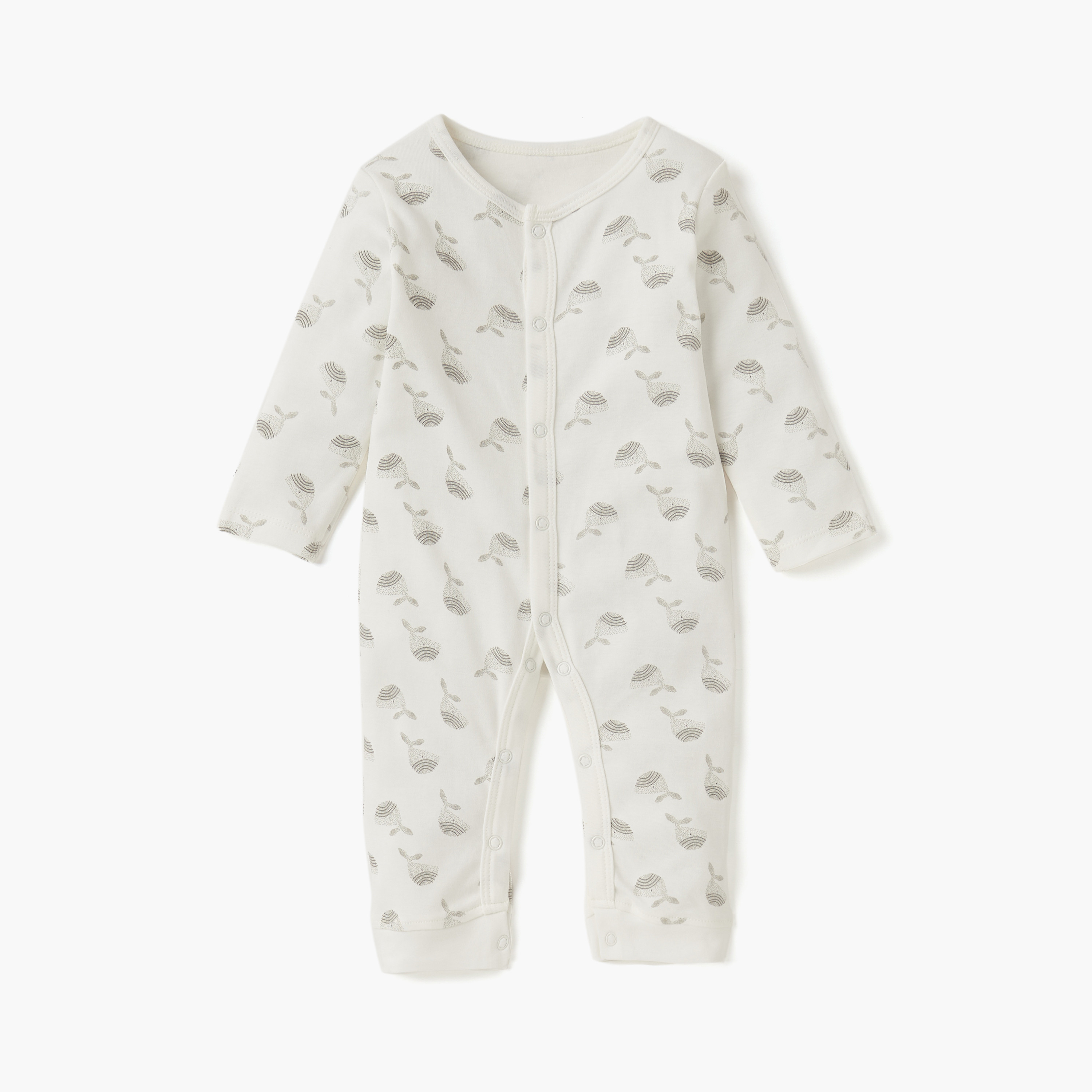 Juniors Printed Sleepsuit with Long Sleeves and Button Closure - Set of 3-promo_babyshop_Buy2for115_UAE130126-image-3