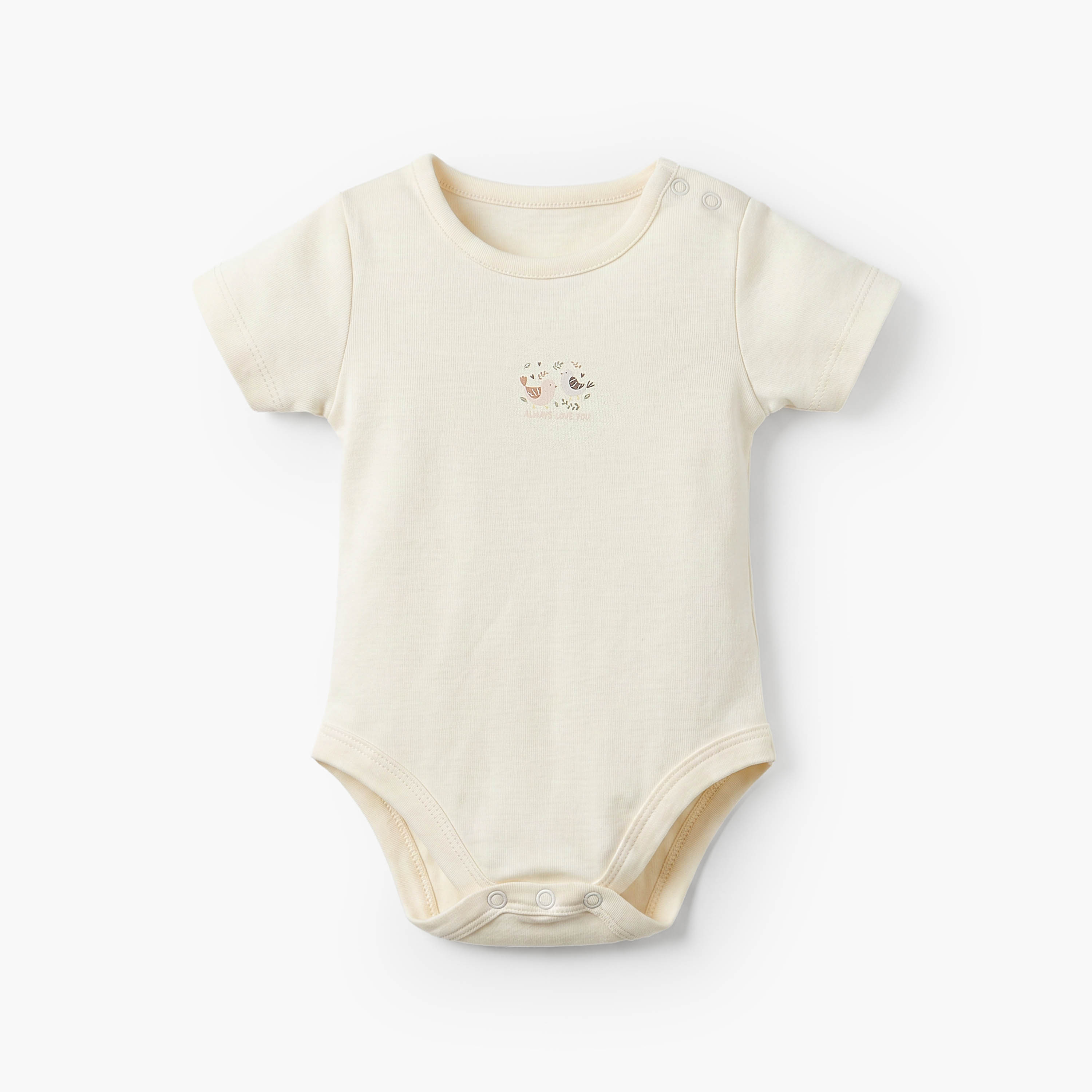 Pack of 5 Juniors Cotton Crew Neck Short Sleeves Bodysuit with Assorted Prints-baby-girls-clothing-bodysuits-image-2