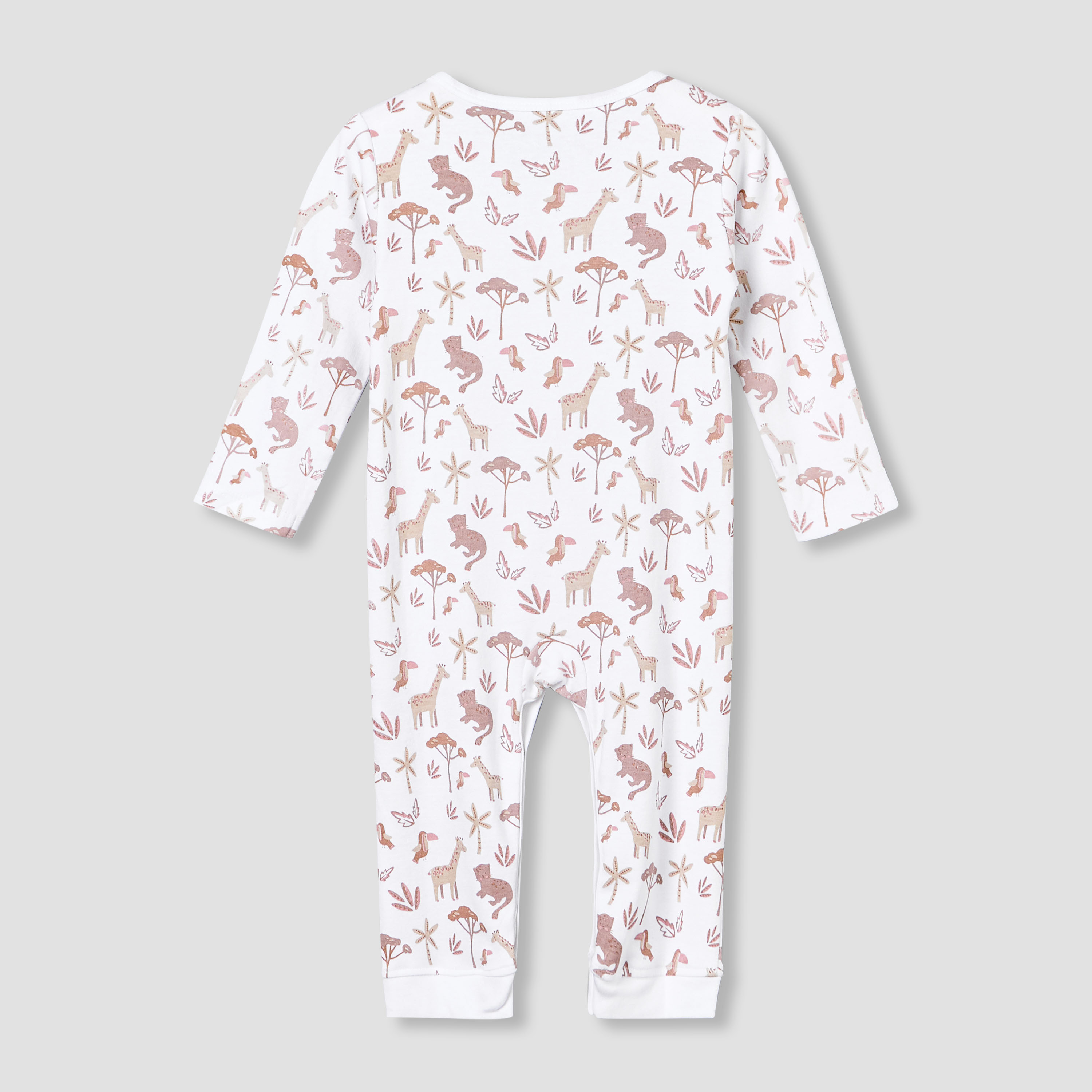 Pack of 3 Juniors Cotton Round Neck Long Sleeves Sleepsuit with Safari Print-baby-boys-clothing-nightwear-sleepsuits-image-7