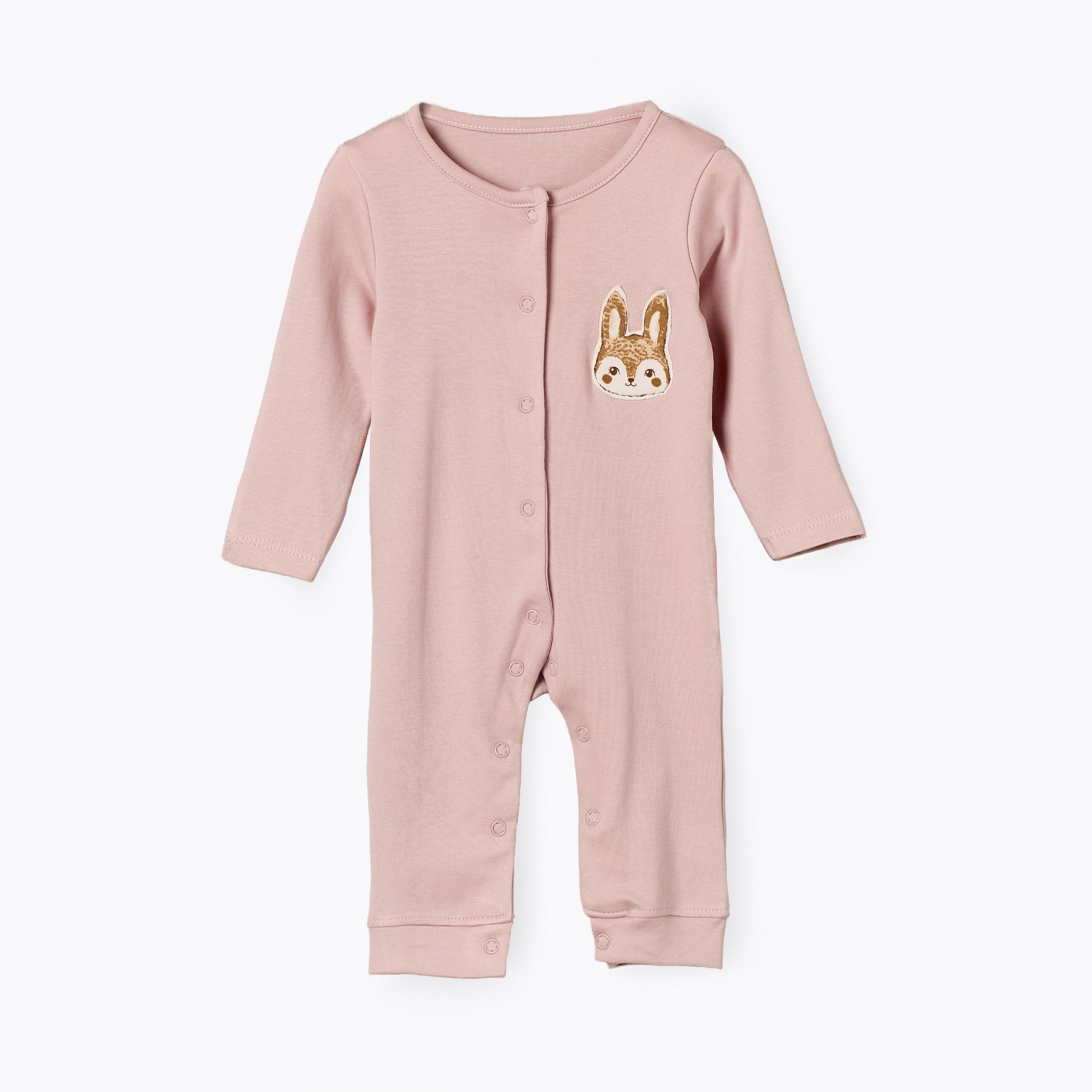 Pack of 3 Juniors Cotton Crew Neck Long Sleeves Sleepsuit with Fox Print-baby-girls-clothing-nightwear-sleepsuits-image-3
