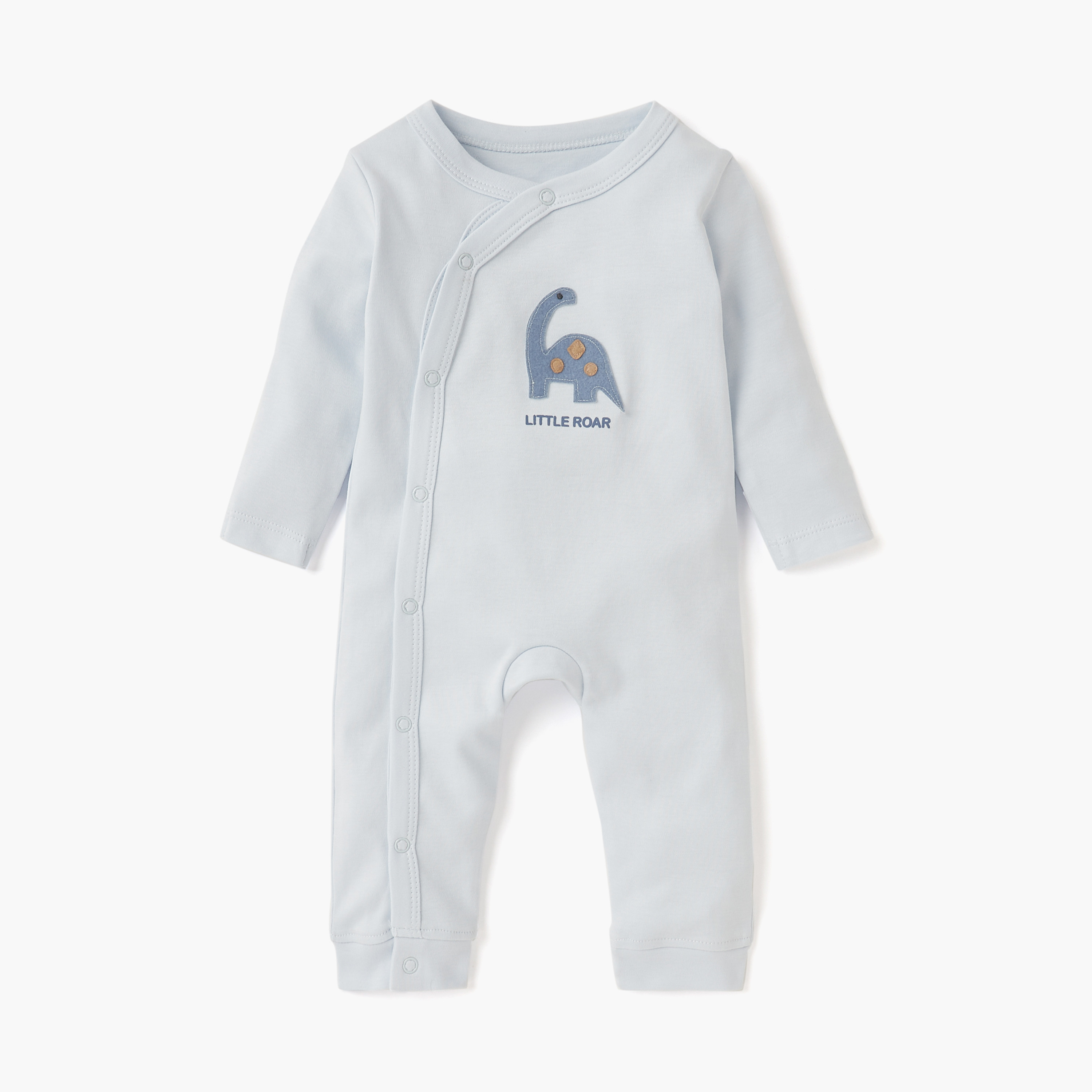 Juniors Printed Sleepsuit with Long Sleeves and Button Closure - Set of 3-baby-boys-clothing-nightwear-sleepsuits-image-3