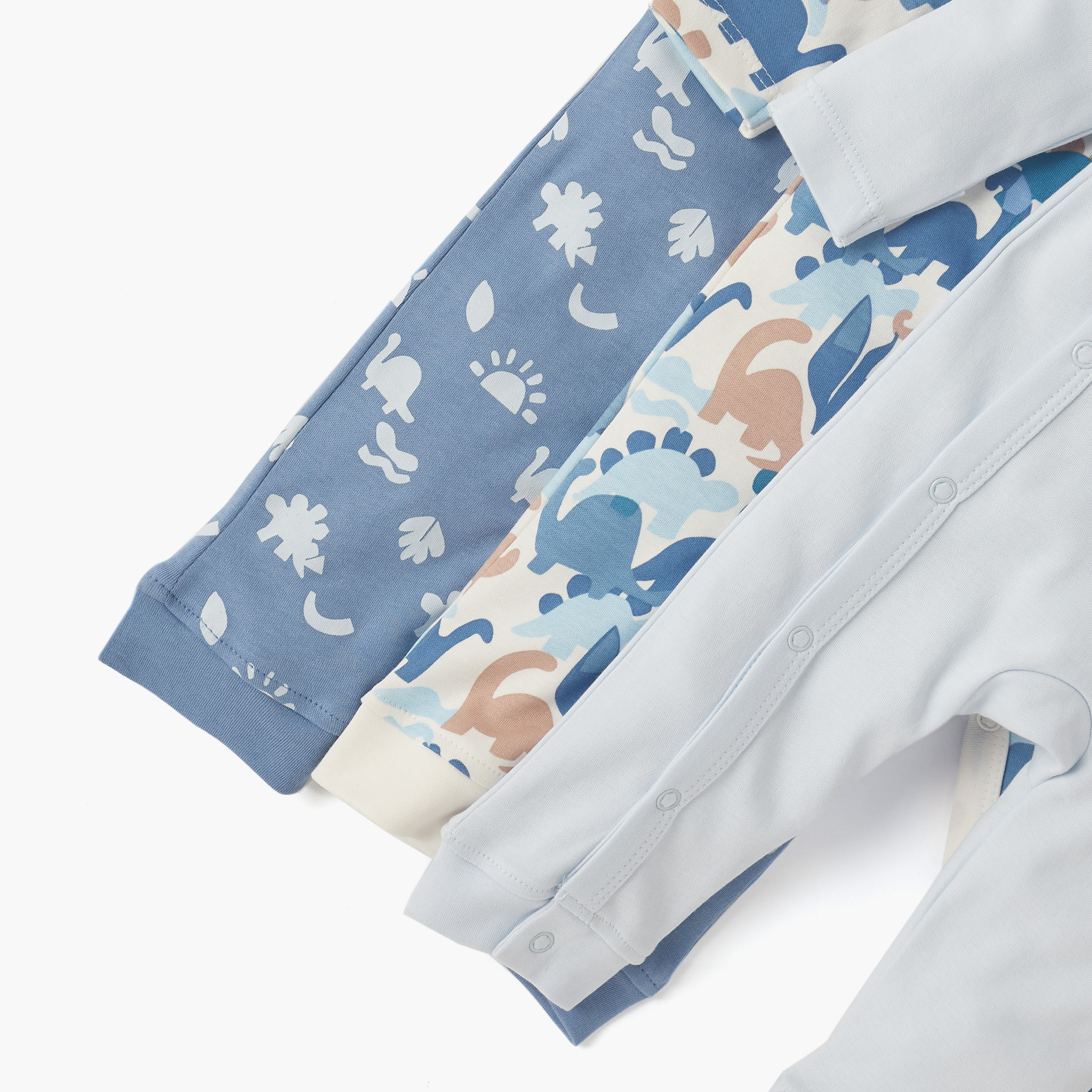 Juniors Printed Sleepsuit with Long Sleeves and Button Closure - Set of 3-baby-boys-clothing-nightwear-sleepsuits-image-6
