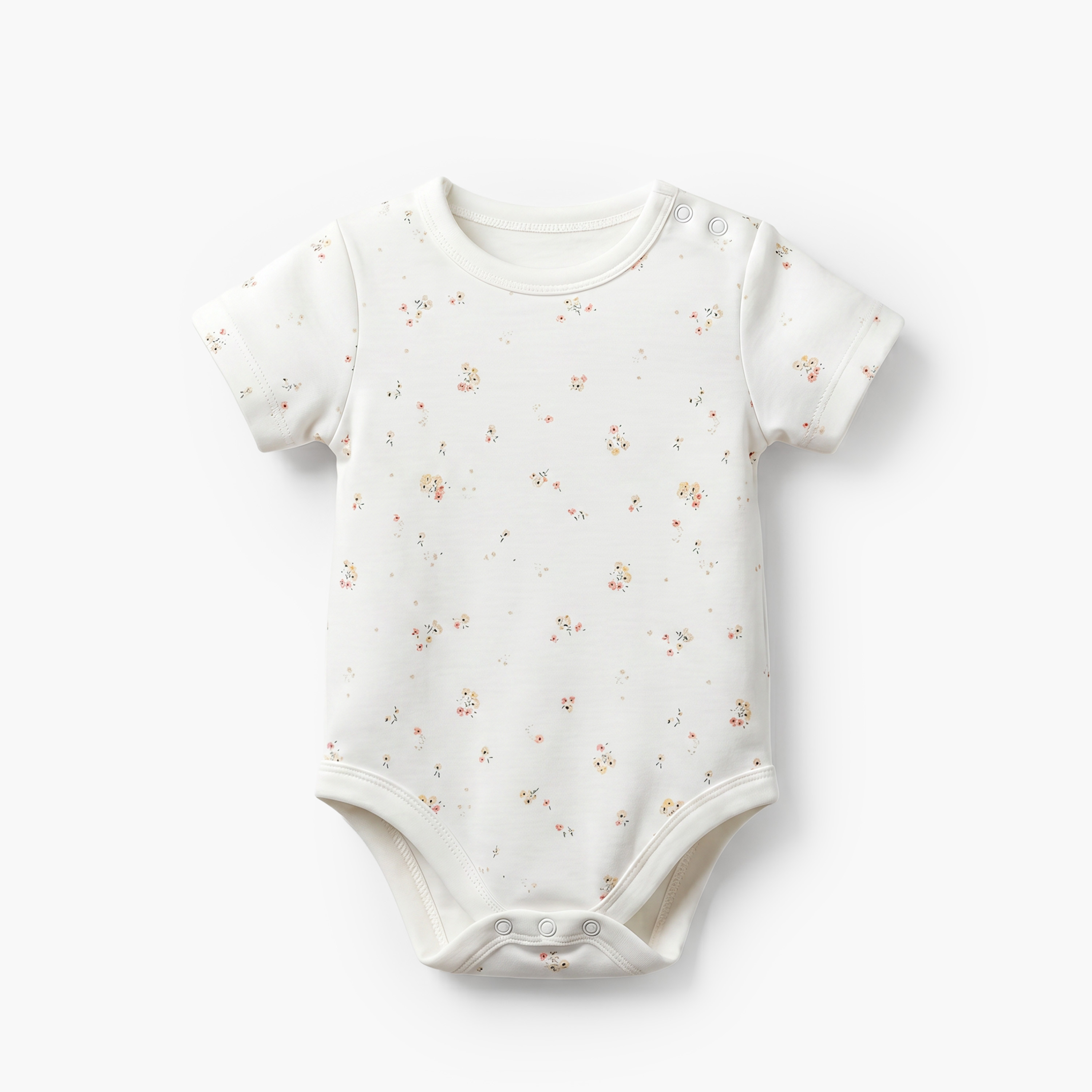 Pack of 5 Juniors Cotton Crew Neck Short Sleeves Bodysuit with Floral Print-baby-girls-clothing-bodysuits-image-5