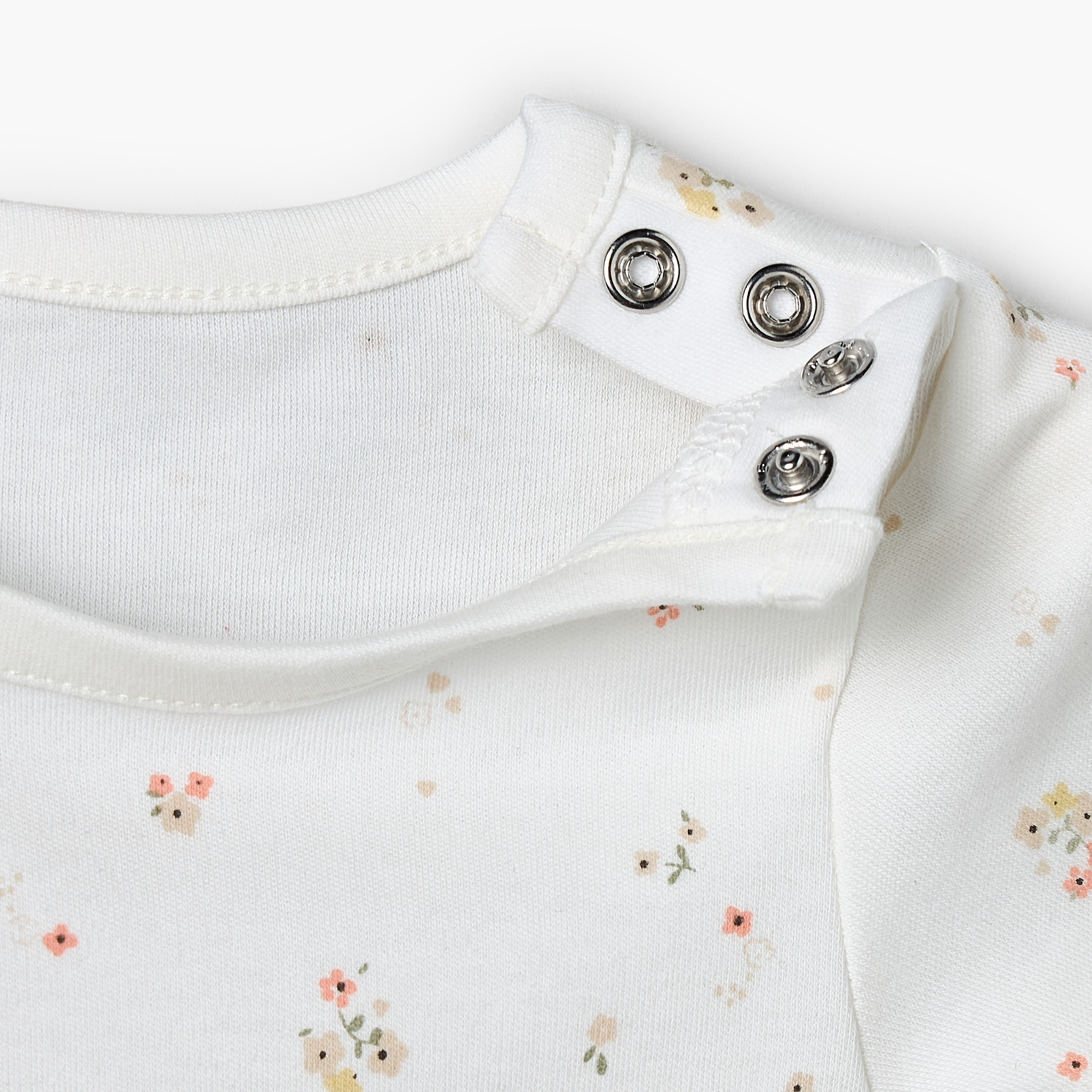 Pack of 5 Juniors Cotton Crew Neck Short Sleeves Bodysuit with Floral Print-baby-girls-clothing-bodysuits-image-8