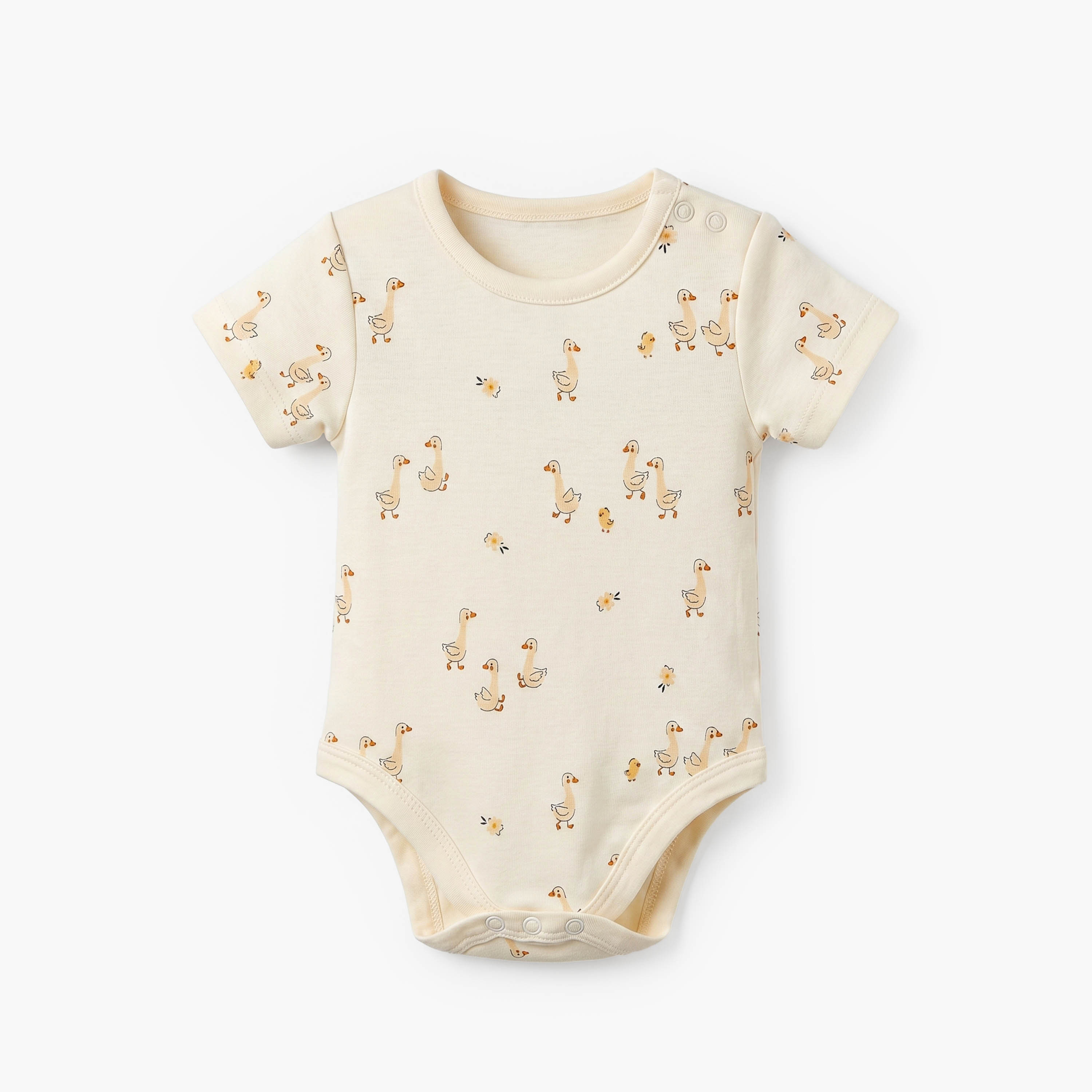 Pack of 5 Juniors Crew Neck Short Sleeves Bodysuit with Duck Print-baby-boys-clothing-bodysuits-image-3