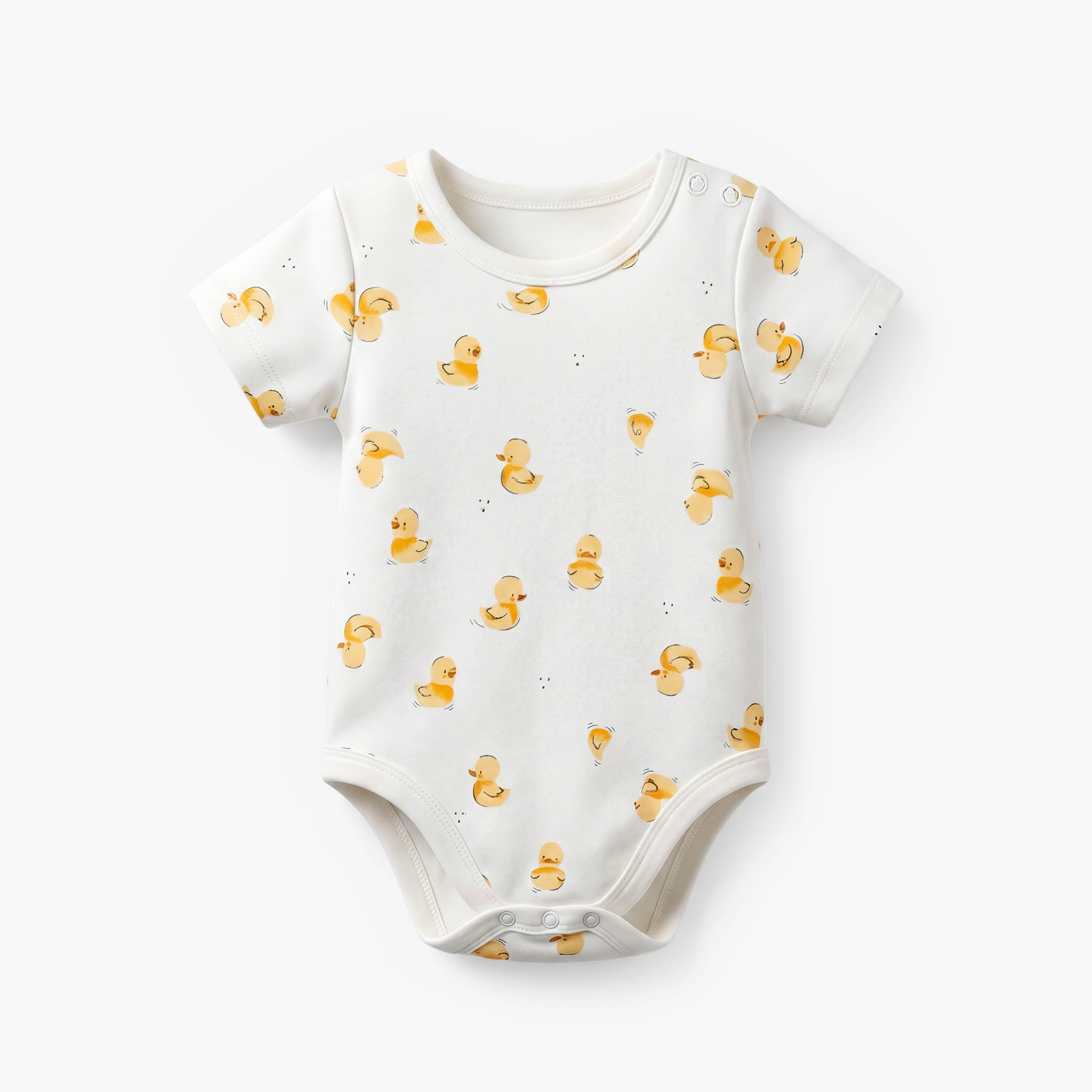 Pack of 5 Juniors Crew Neck Short Sleeves Bodysuit with Duck Print-baby-boys-clothing-bodysuits-image-4