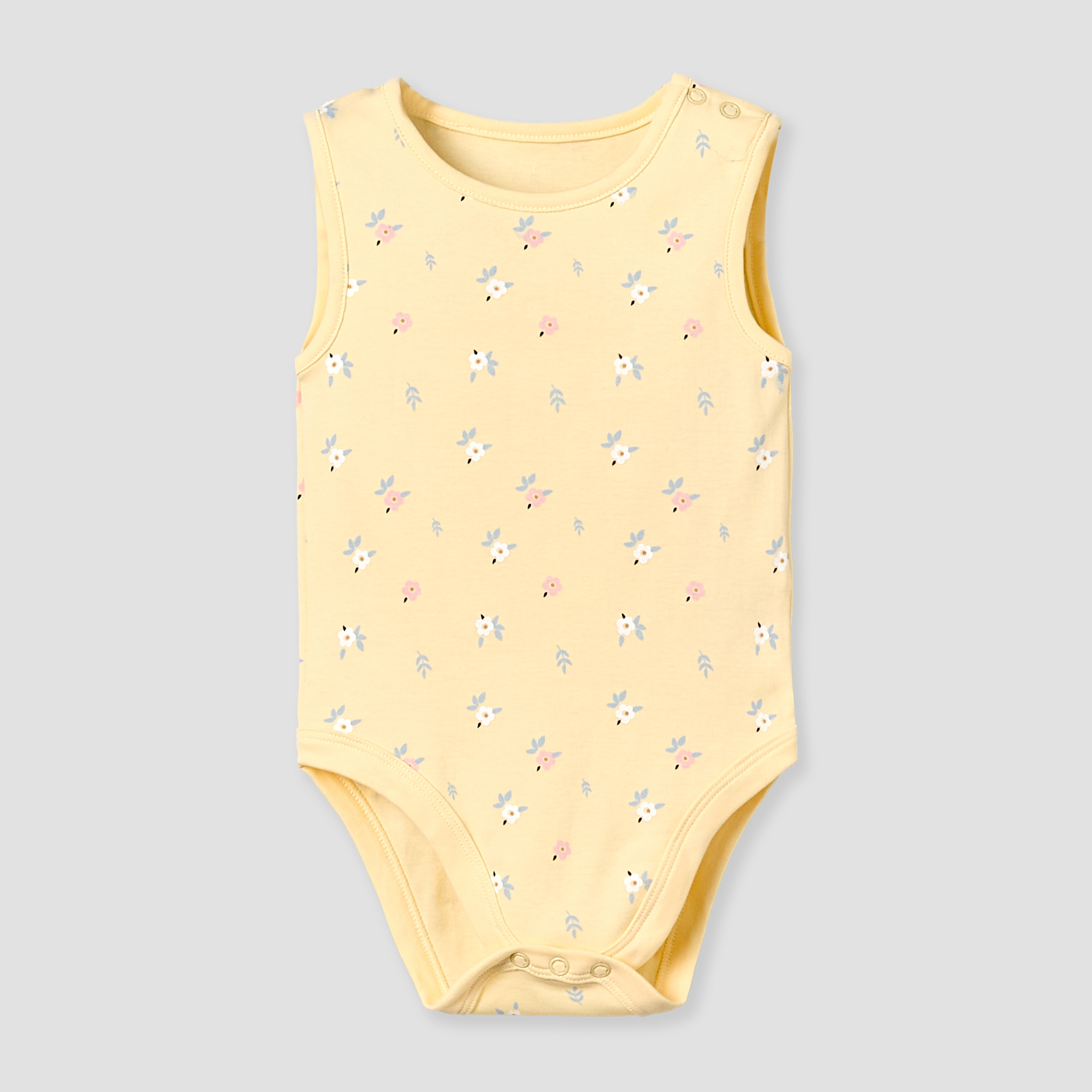 بودي سوت قطن دون أكمام بياقة مستديرة وطبعات أزهار من جونيورز - عبوة 5 قطع-baby-girls-clothing-multipacks-image-7