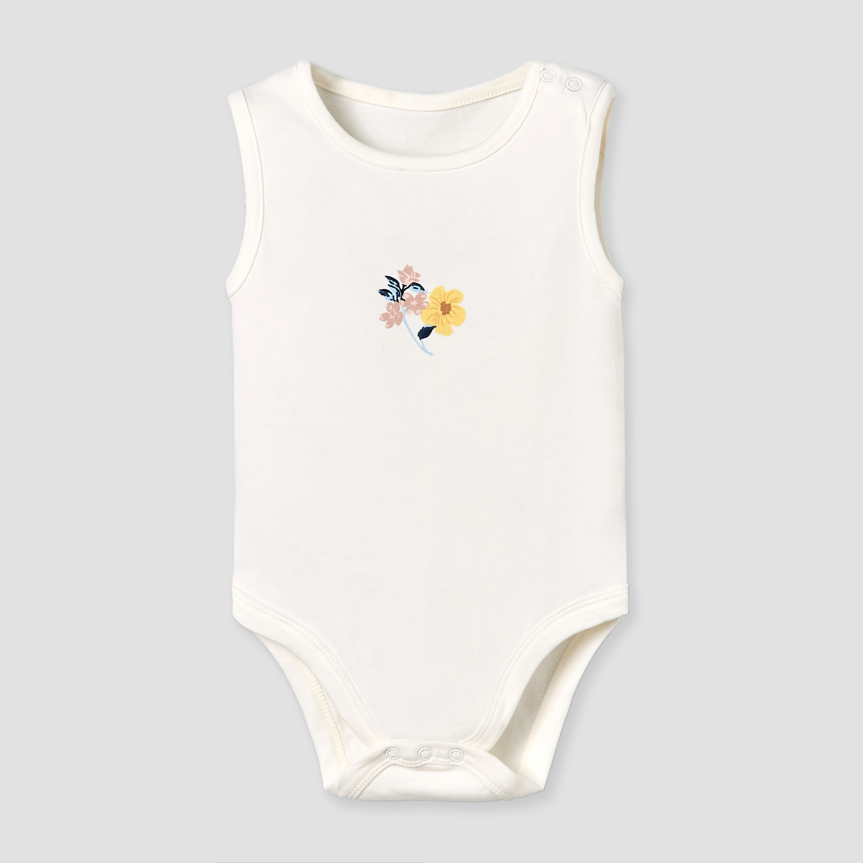 بودي سوت قطن دون أكمام بياقة مستديرة وطبعات أزهار من جونيورز - عبوة 5 قطع-baby-girls-clothing-multipacks-image-6