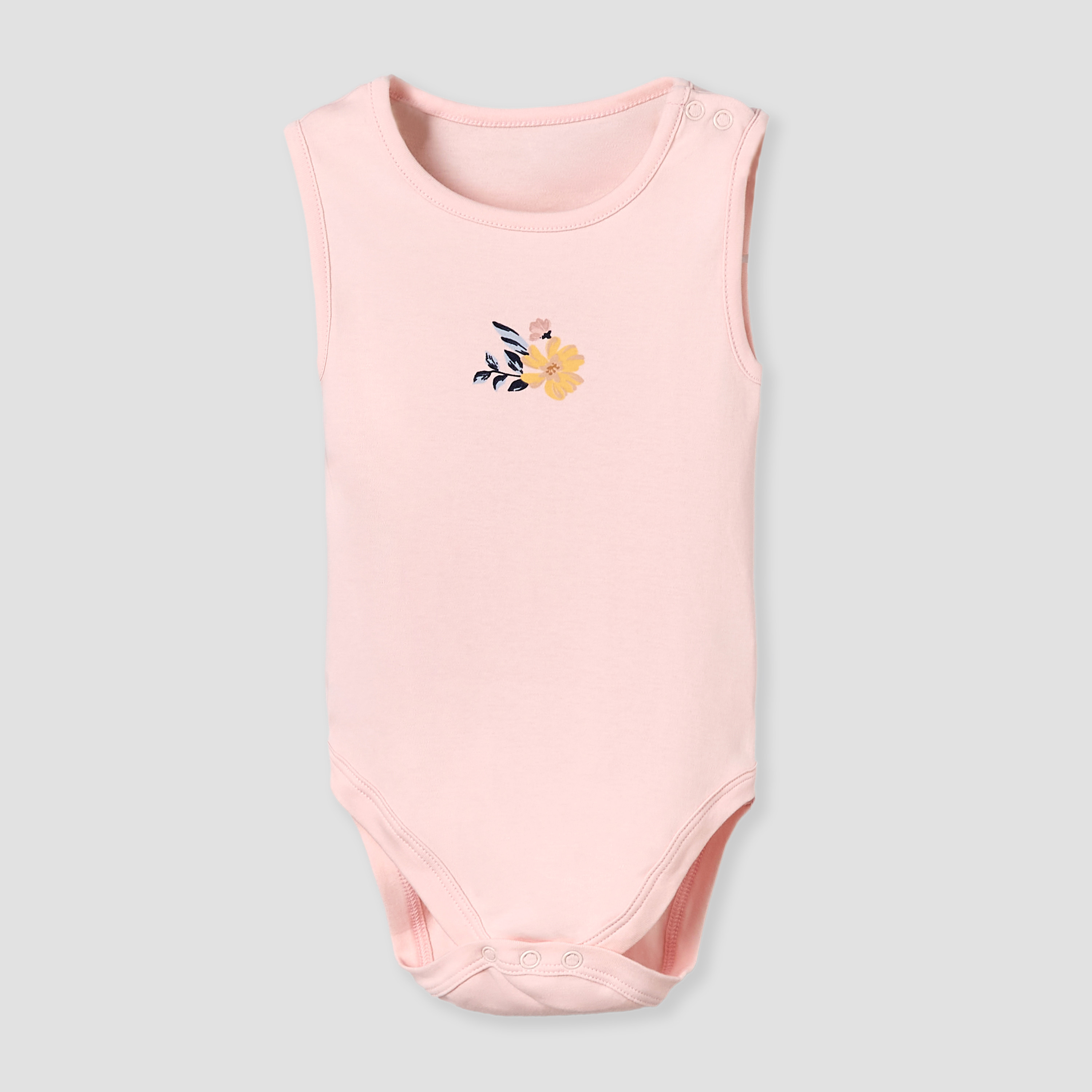 بودي سوت قطن دون أكمام بياقة مستديرة وطبعات أزهار من جونيورز - عبوة 5 قطع-baby-girls-clothing-multipacks-image-3