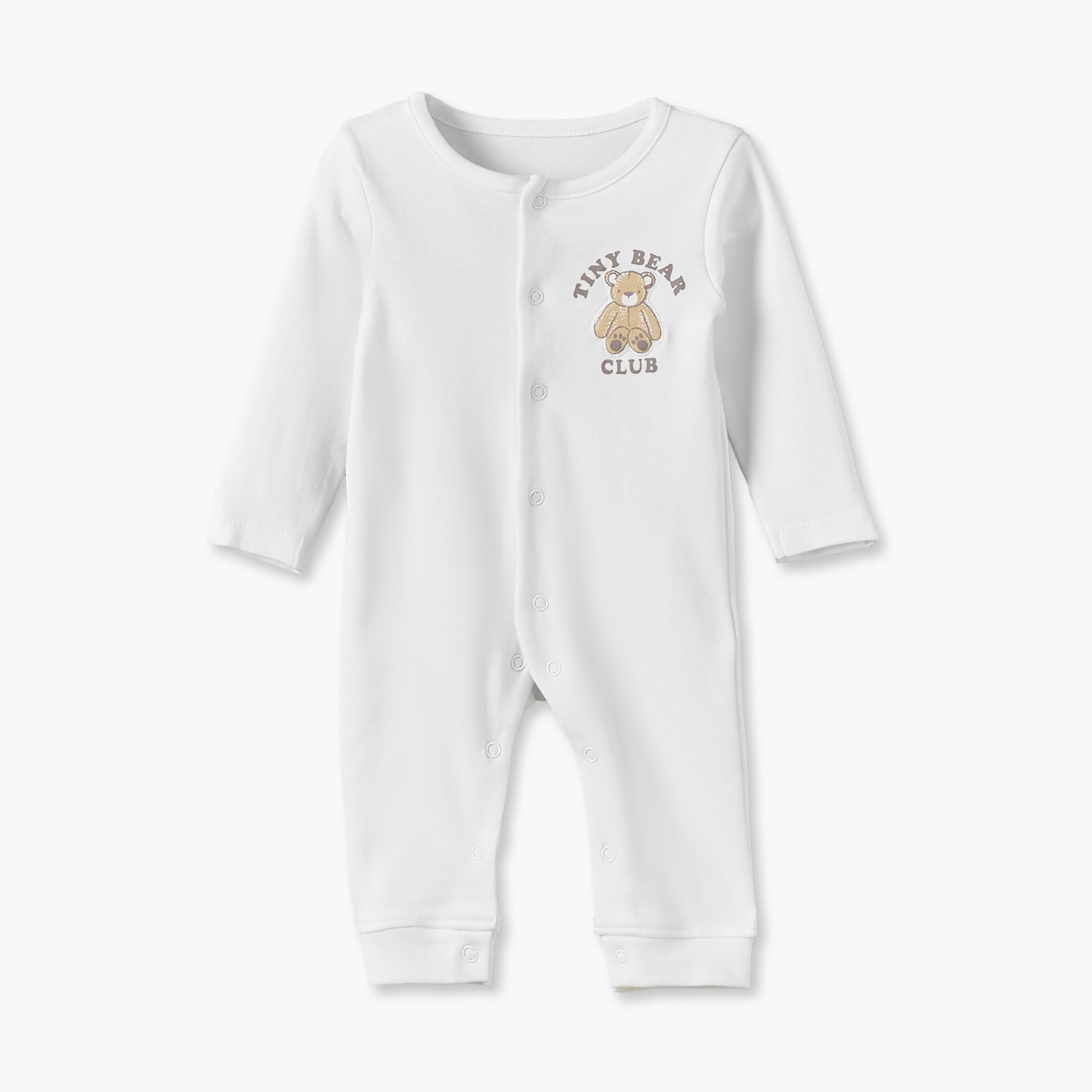 طقم بدلات نوم قطن بأكمام طويلة ورقبة ضيقة وطبعات متنوعة من جونيورز - عبوة من 3 قطع-baby-boys-clothing-nightwear-sleepsuits-image-4