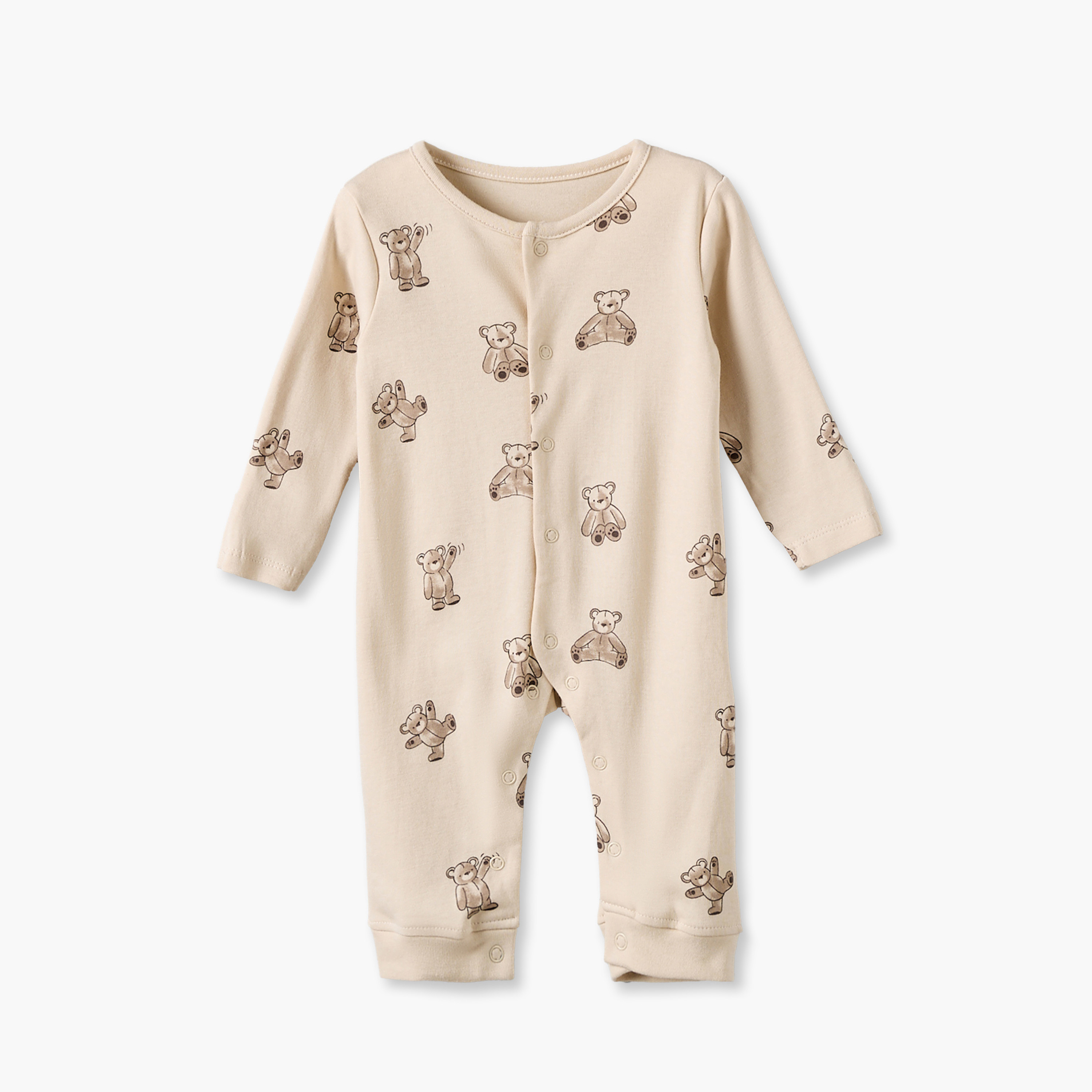 طقم بدلات نوم قطن بأكمام طويلة ورقبة ضيقة وطبعات متنوعة من جونيورز - عبوة من 3 قطع-baby-boys-clothing-nightwear-sleepsuits-image-5
