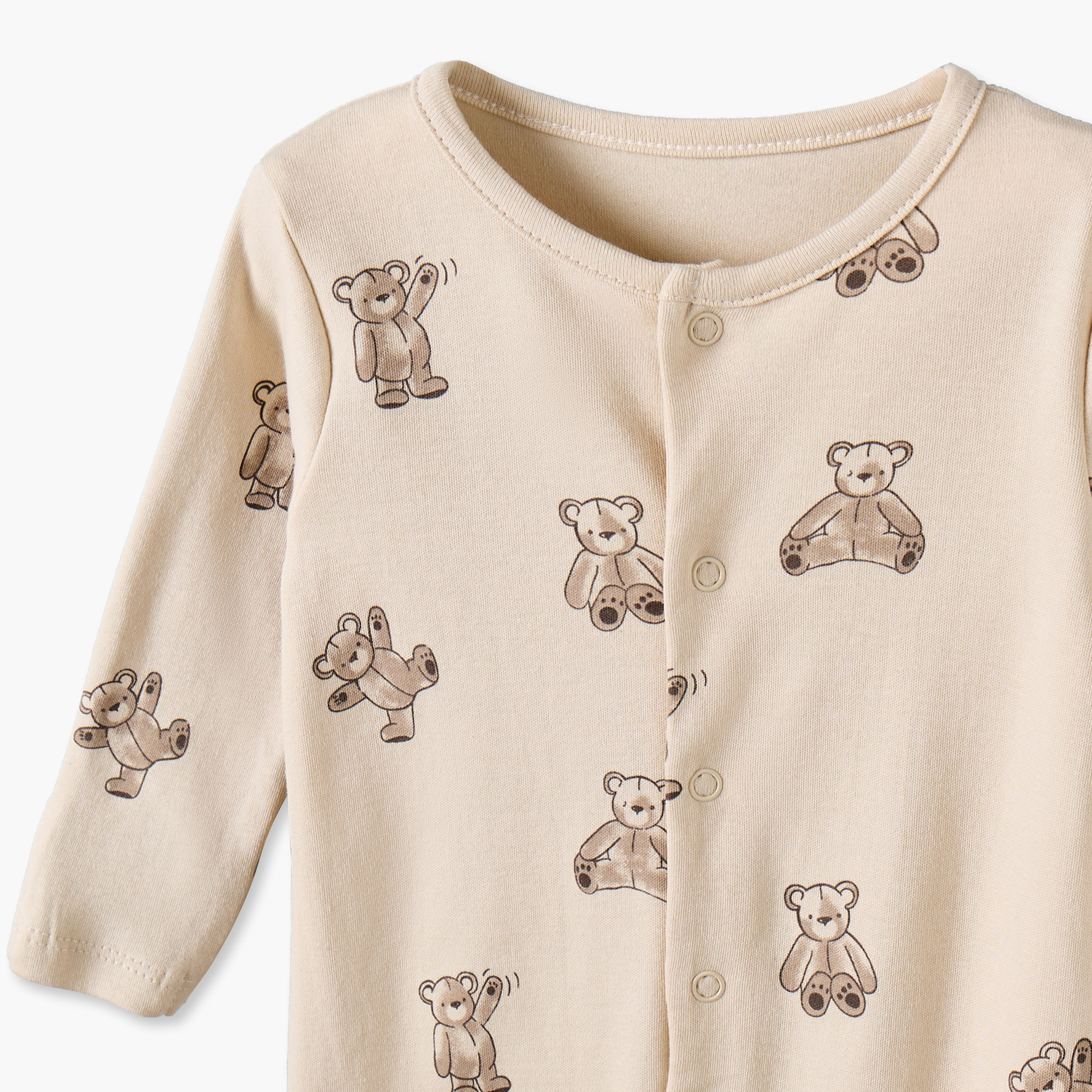 طقم بدلات نوم قطن بأكمام طويلة ورقبة ضيقة وطبعات متنوعة من جونيورز - عبوة من 3 قطع-baby-boys-clothing-nightwear-sleepsuits-image-7