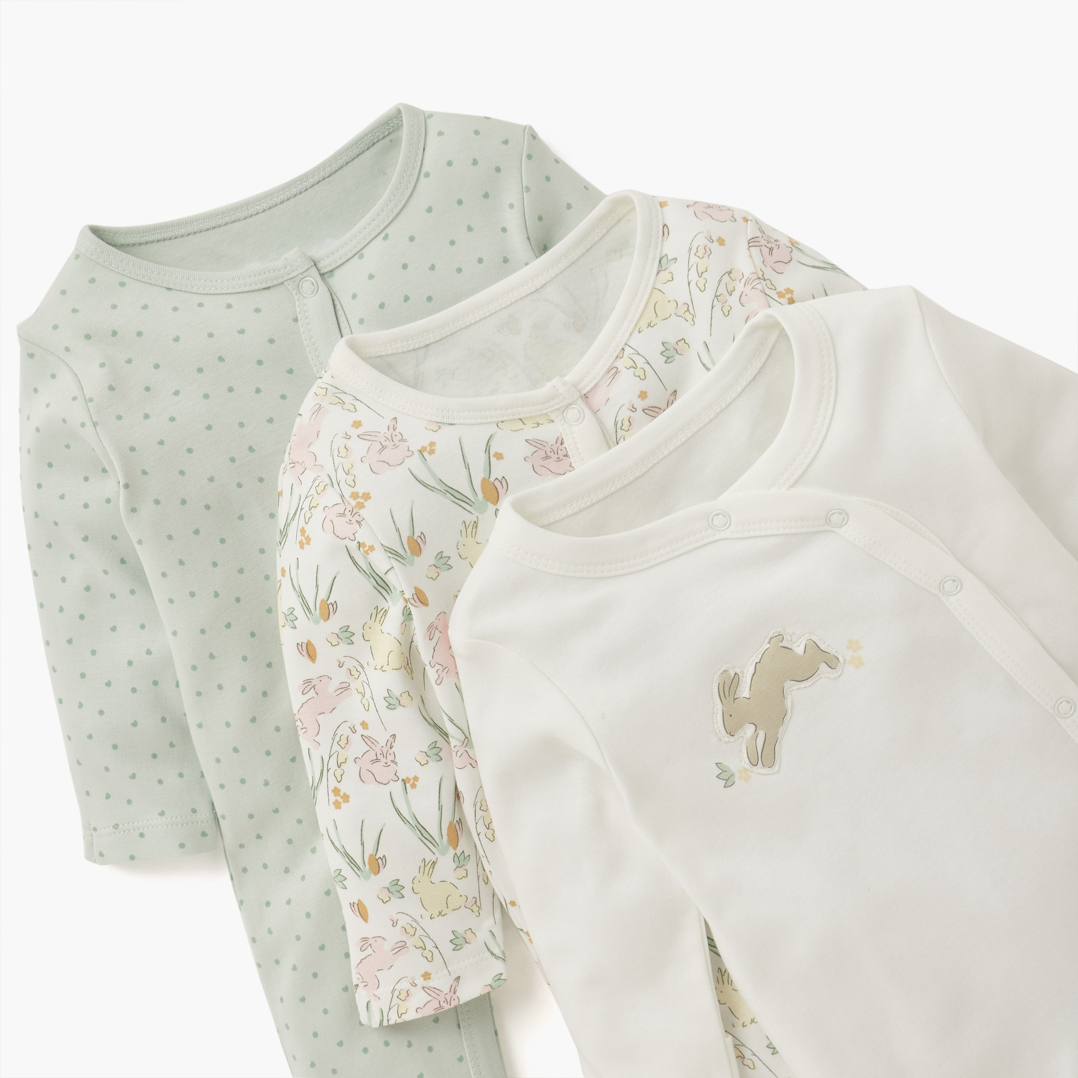 Juniors Assorted Sleepsuit with Long Sleeves and Button Closure - Set of 3-baby-girls-clothing-nightwear-sleepsuits-image-5