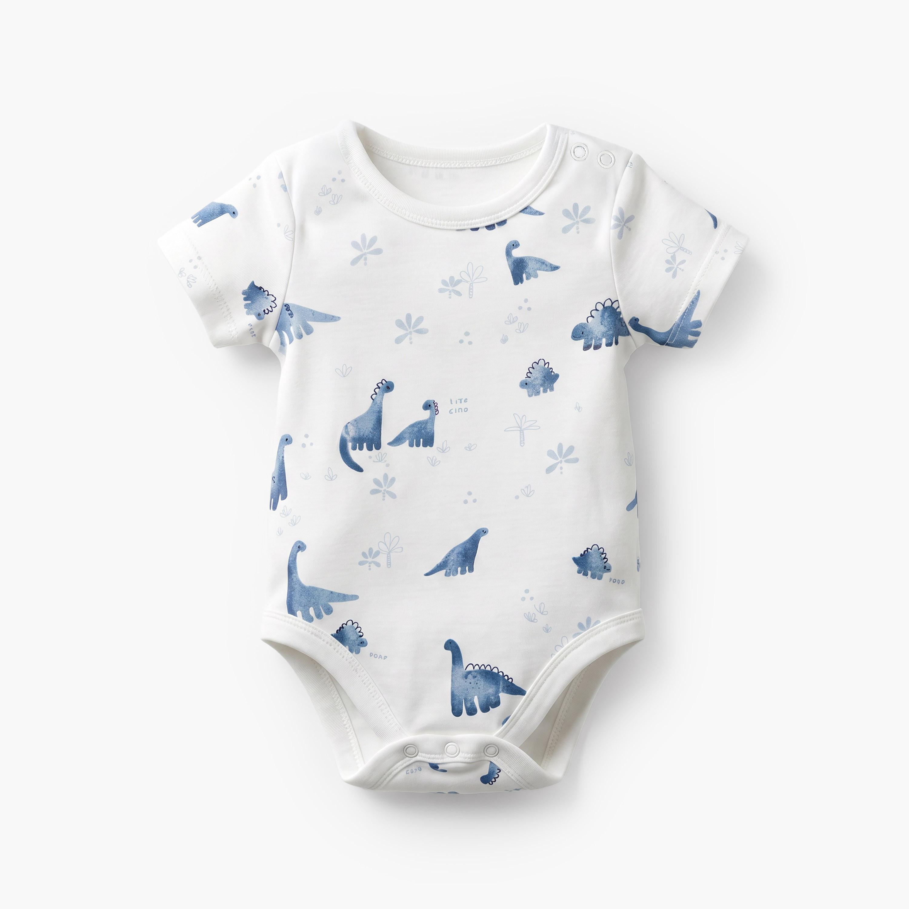 Pack of 5 Juniors Cotton Crew Neck Short Sleeves Bodysuit with Dinosaur Print-baby-boys-clothing-bodysuits-image-4