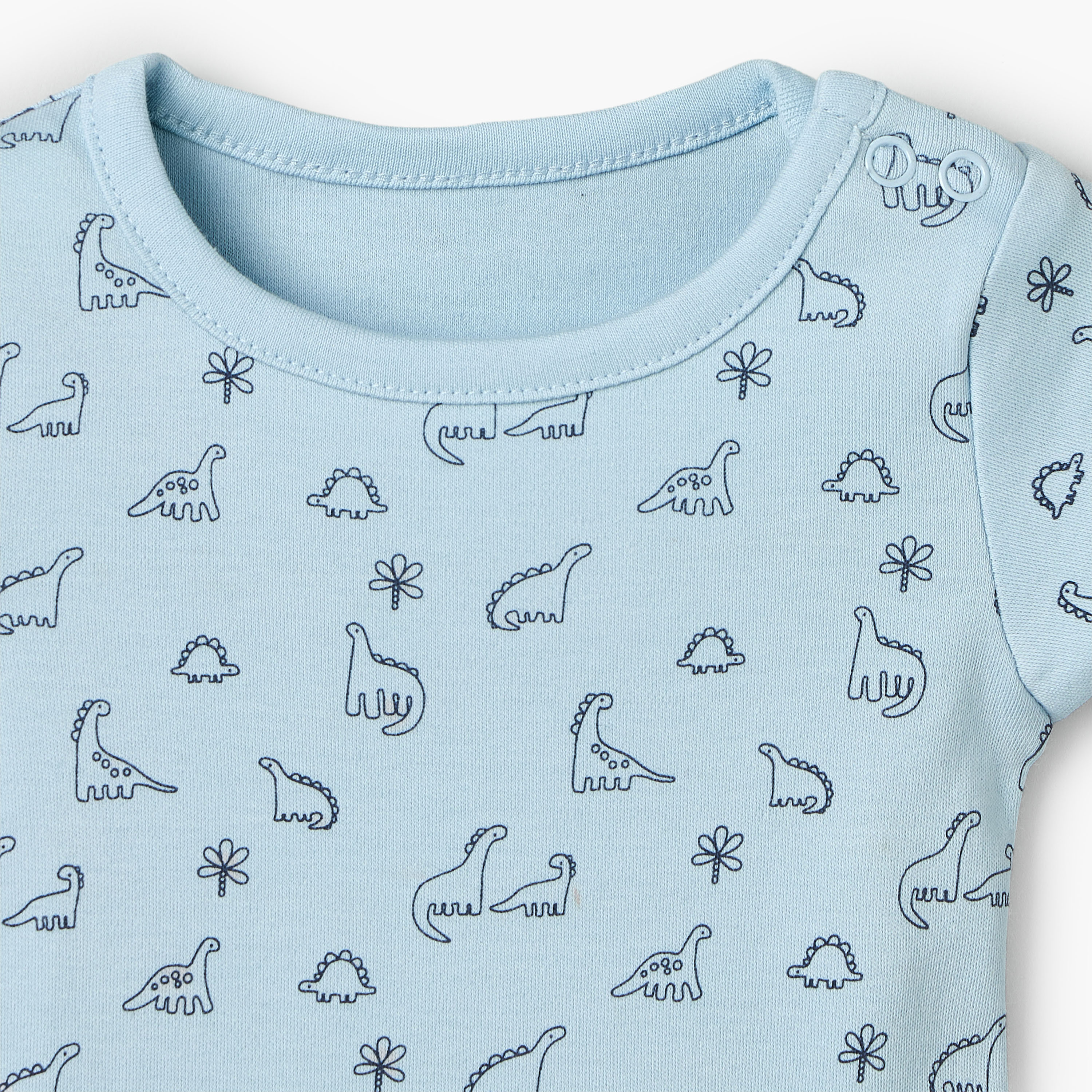 Pack of 5 Juniors Cotton Crew Neck Short Sleeves Bodysuit with Dinosaur Print-baby-boys-clothing-bodysuits-image-8