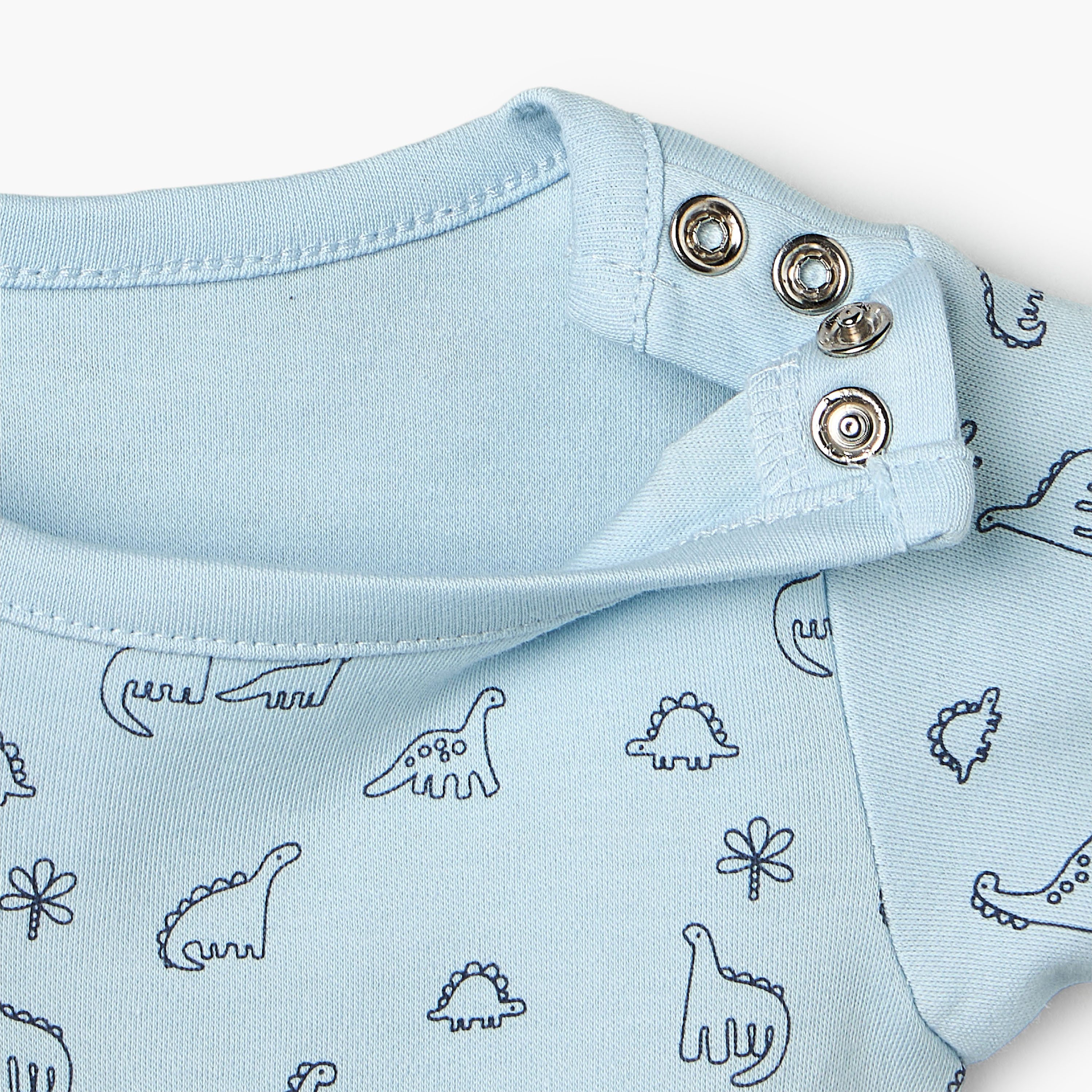 Pack of 5 Juniors Cotton Crew Neck Short Sleeves Bodysuit with Dinosaur Print-baby-boys-clothing-bodysuits-image-9