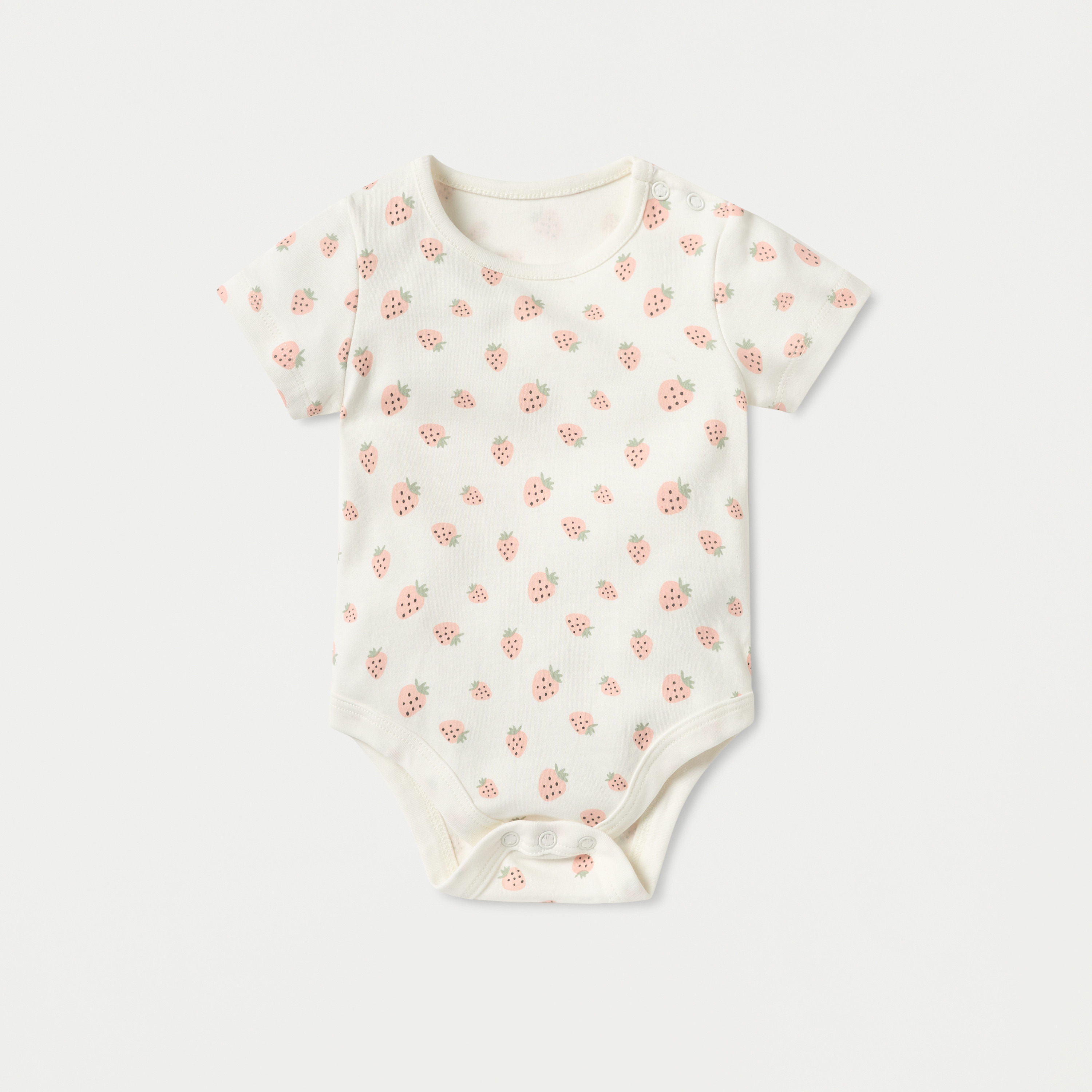 Juniors Printed Bodysuit with Short Sleeves and Button Closure - Set of 5-baby-girls-clothing-bodysuits-image-2