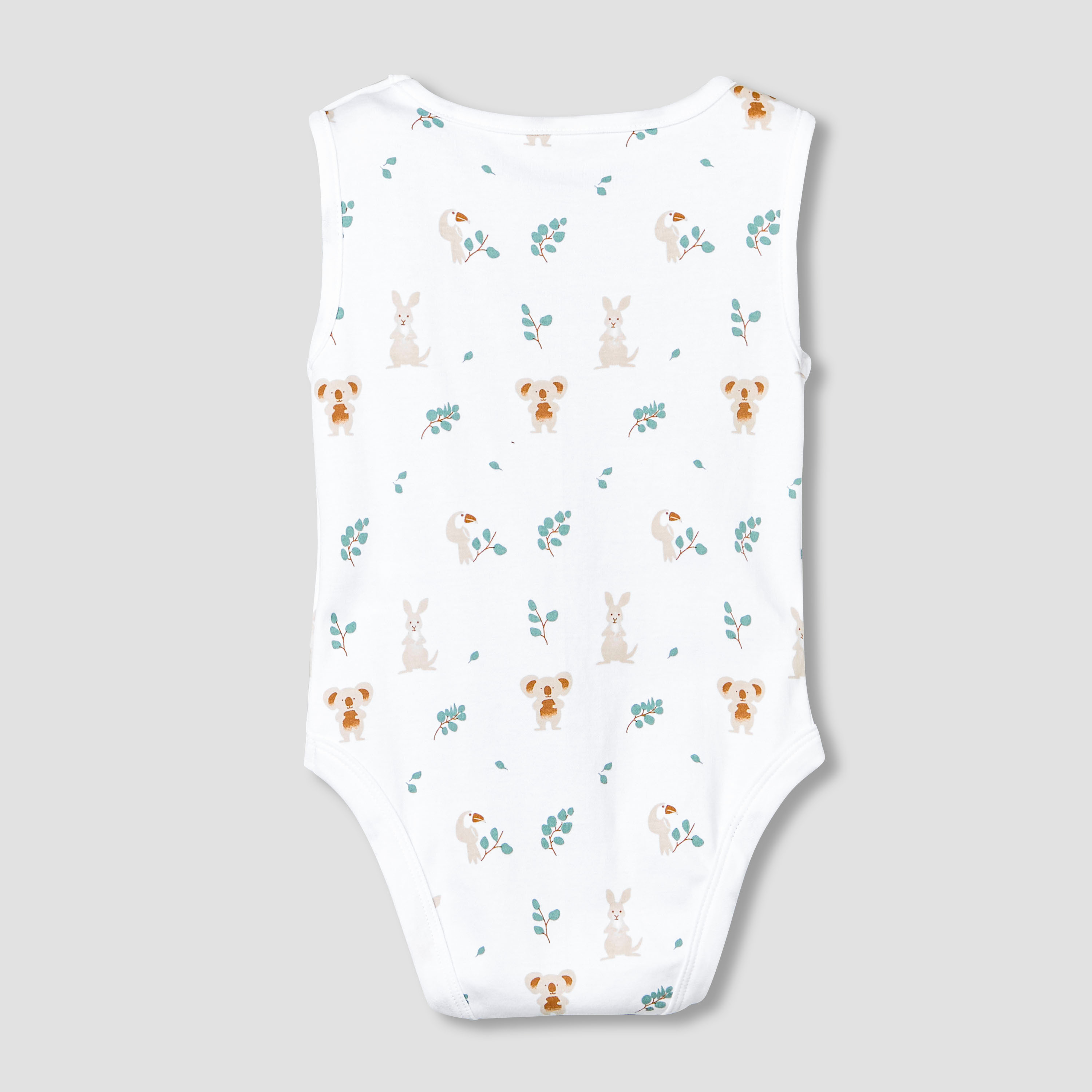 Pack of 5 Juniors Round Neck Sleeveless Bodysuit with Print-baby-boys-clothing-bodysuits-image-8