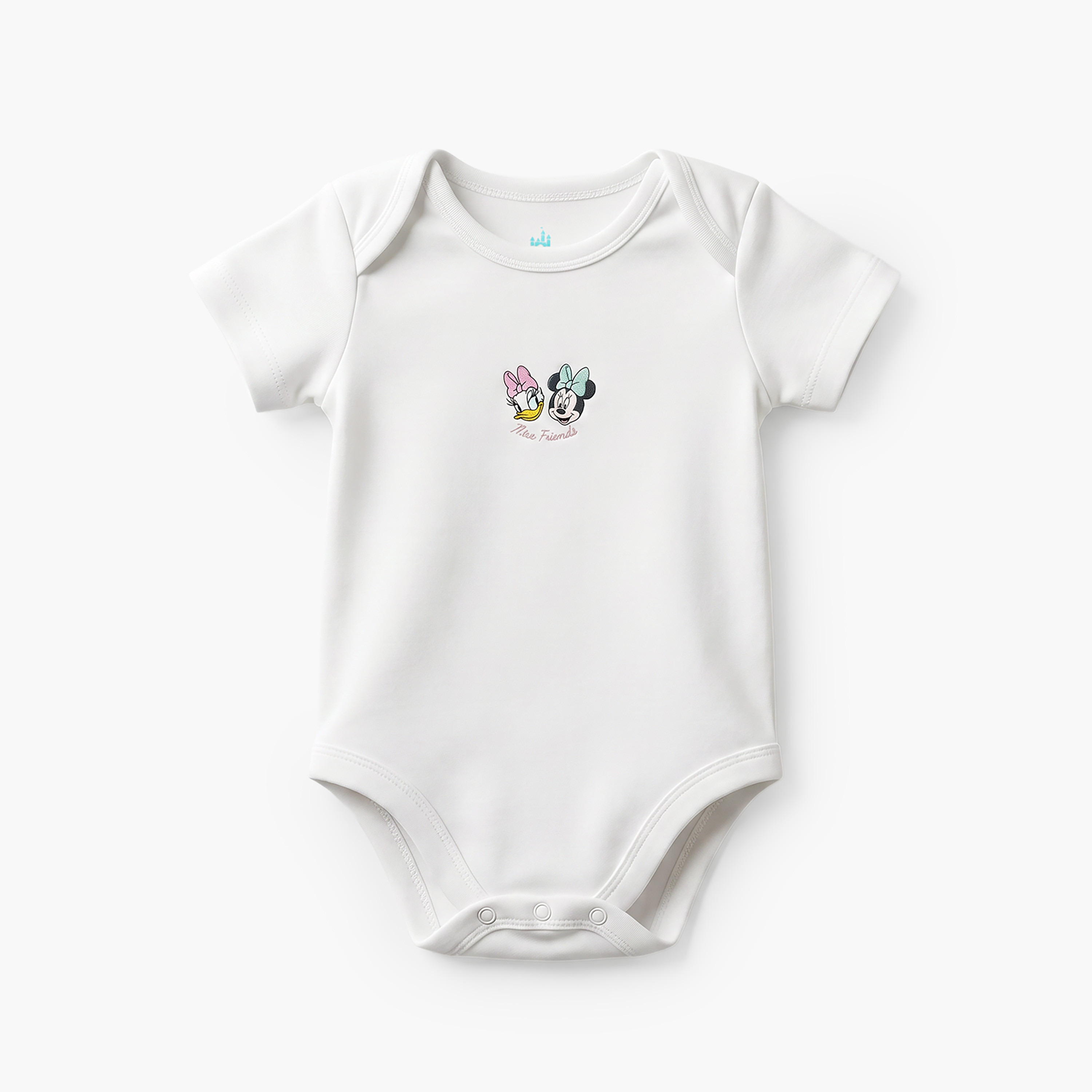 Pack of 4 Disney Cotton Round Neck Short Sleeves Bodysuit with Print-baby-girls-clothing-bodysuits-image-3