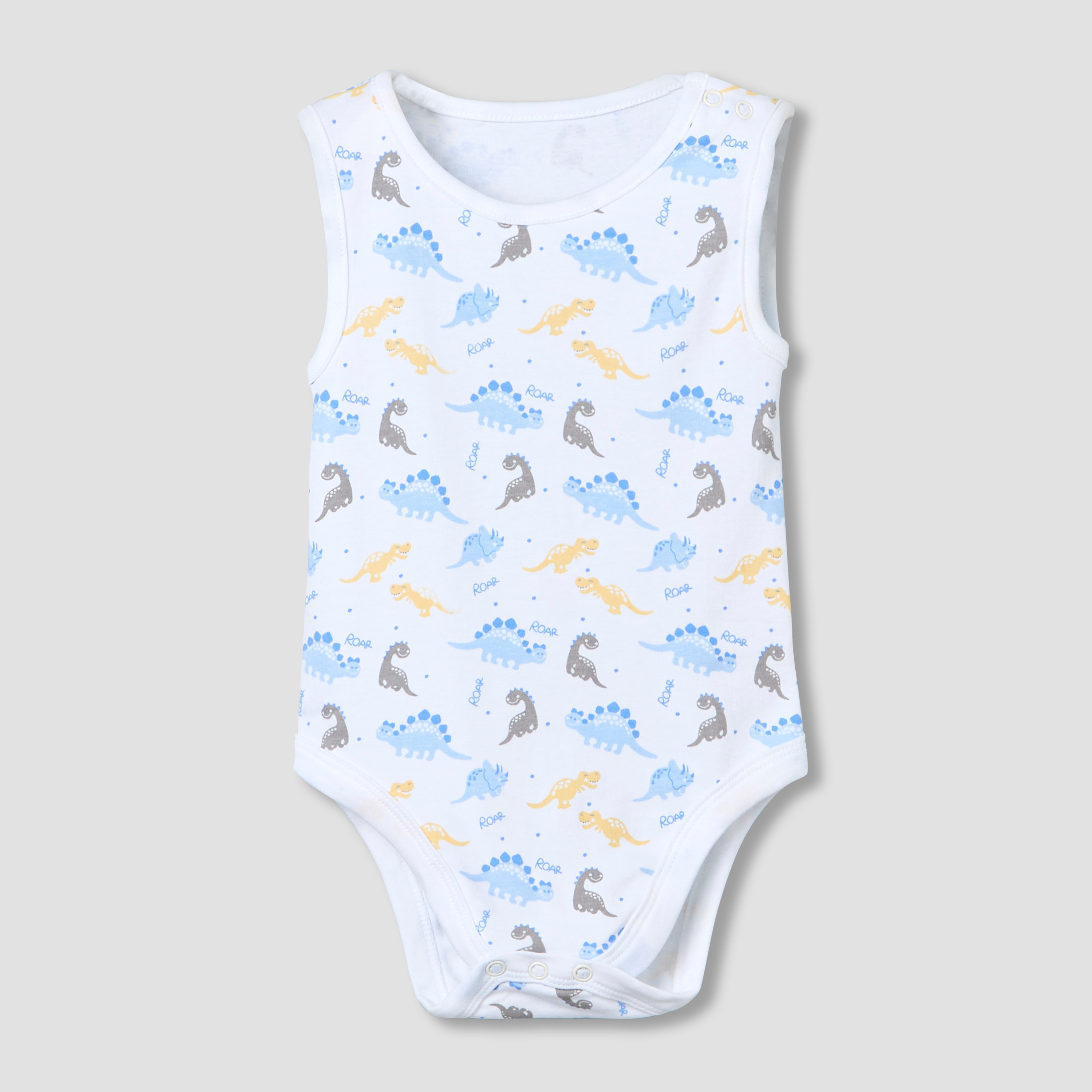Pack of 5 Juniors Crew Neck Sleeveless Bodysuit with Print-baby-boys-clothing-bodysuits-image-7