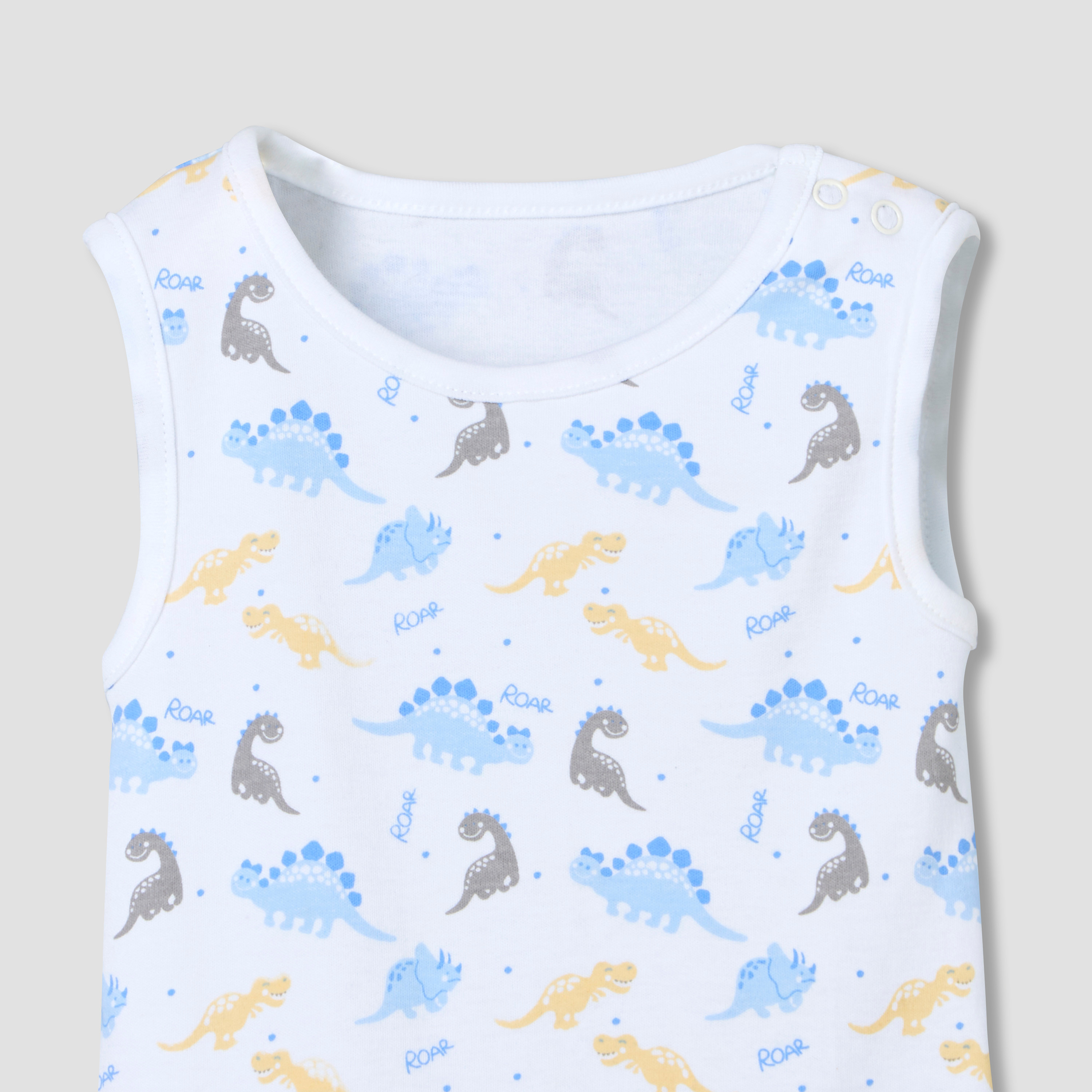 Pack of 5 Juniors Crew Neck Sleeveless Bodysuit with Print-baby-boys-clothing-bodysuits-image-9