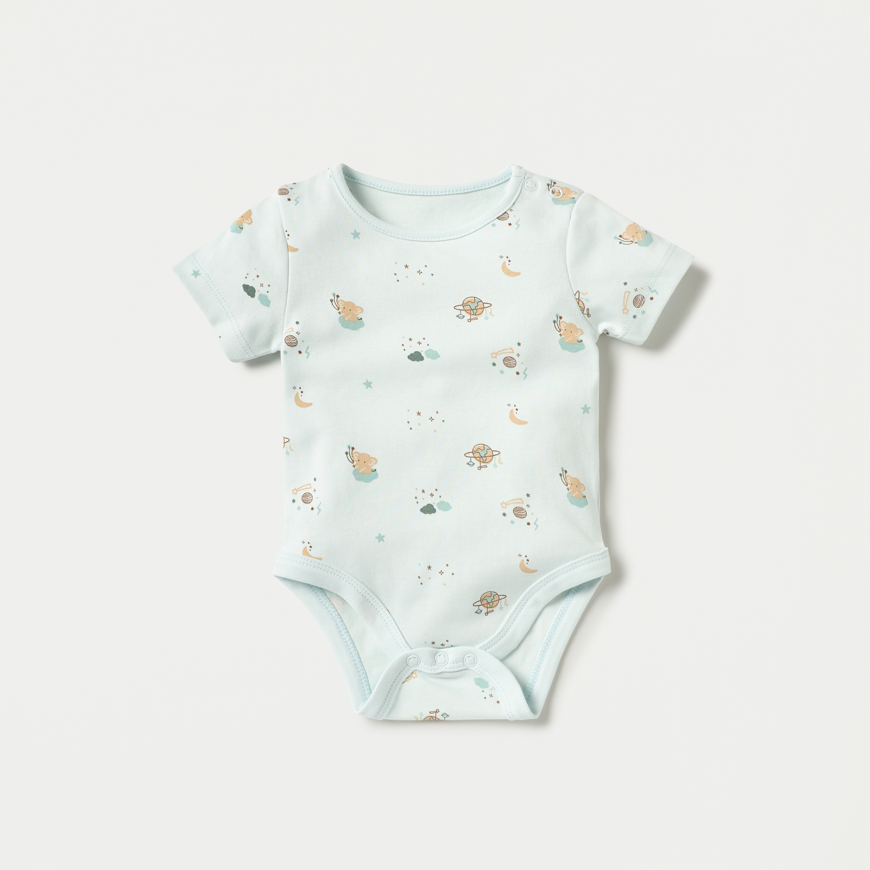 بودي سوت بطبعات وأزرار إغلاق وأكمام قصيرة من جونيورز - طقم 5 قطع-baby-boys-clothing-multipacks-image-2