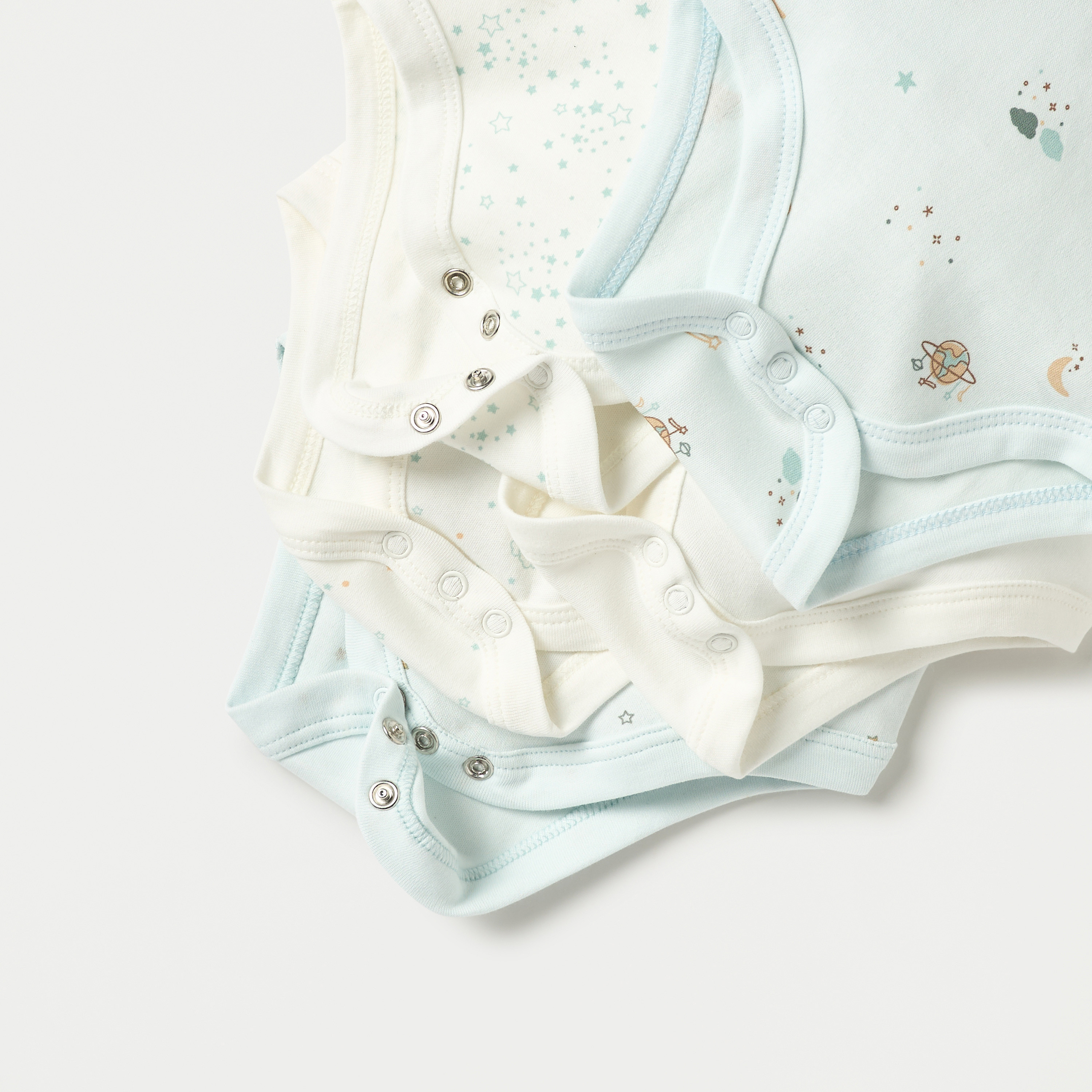 بودي سوت بطبعات وأزرار إغلاق وأكمام قصيرة من جونيورز - طقم 5 قطع-baby-boys-clothing-multipacks-image-4