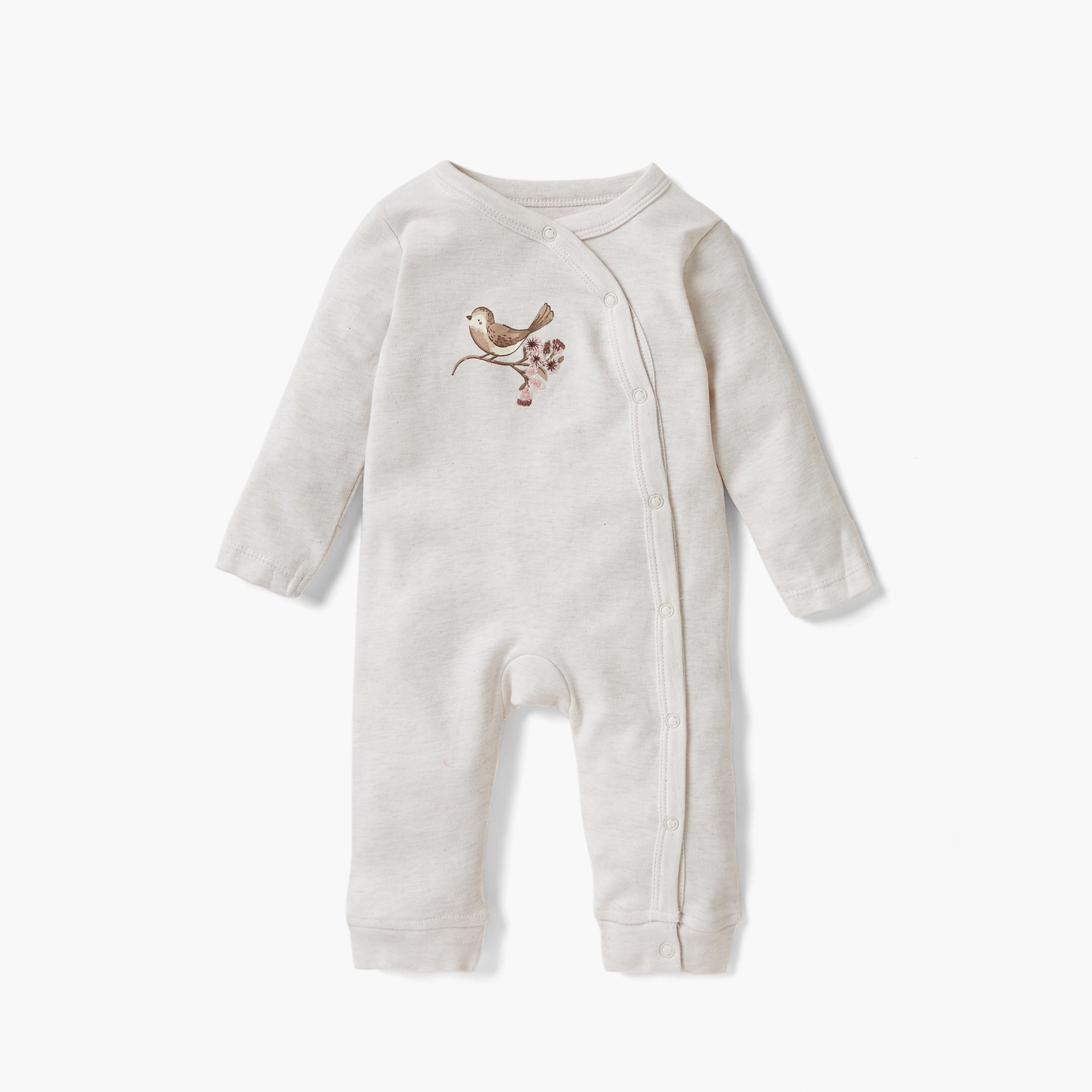 Juniors Printed Sleepsuit with Long Sleeves and Button Closure - Set of 3-baby-girls-clothing-nightwear-sleepsuits-image-2