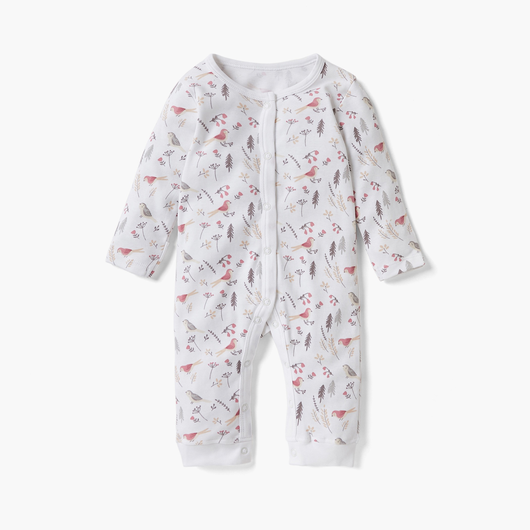 Juniors Printed Sleepsuit with Long Sleeves and Button Closure - Set of 3-baby-girls-clothing-nightwear-sleepsuits-image-4