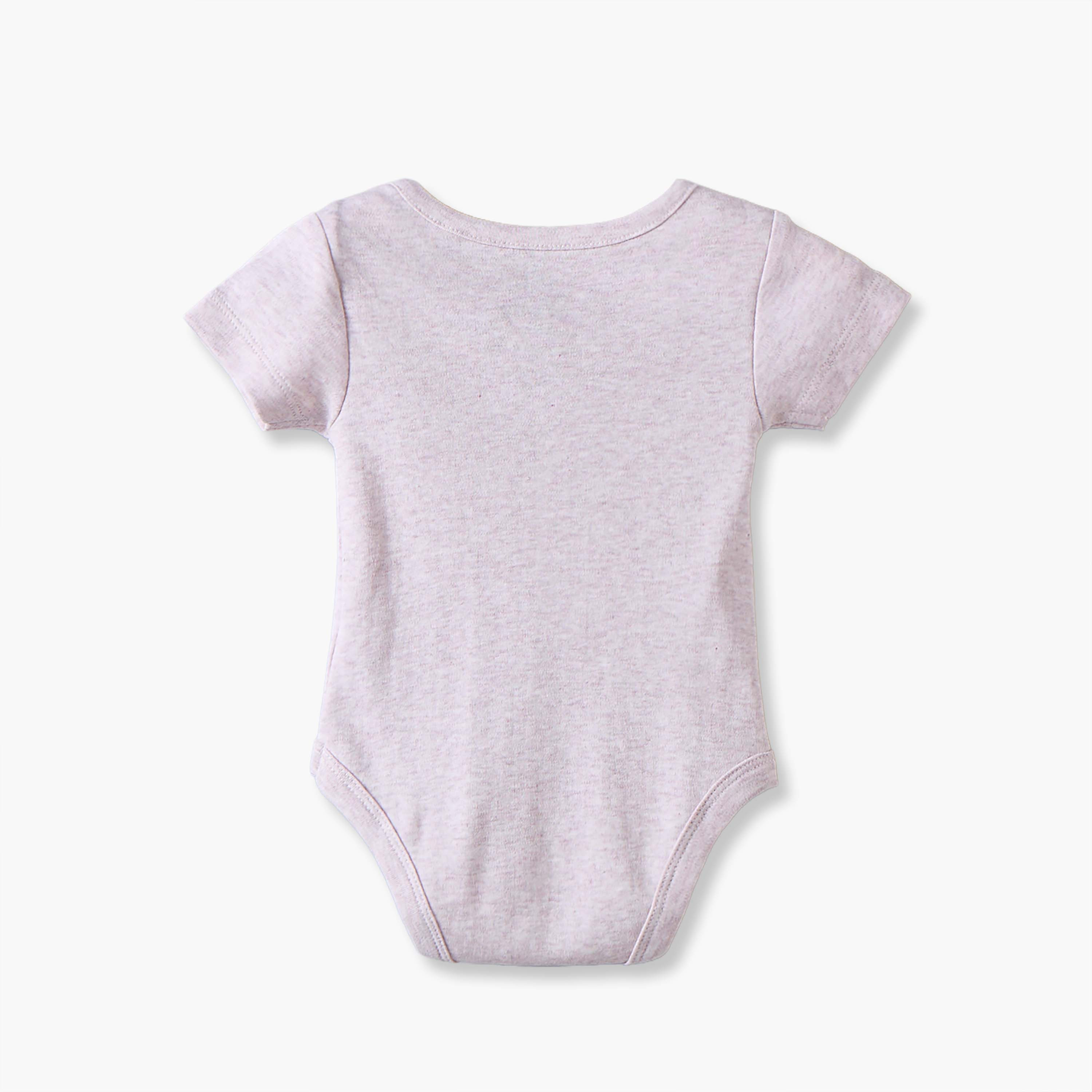 Pack of 4 Disney Cotton Round Neck Short Sleeves Bodysuit with Winnie the Pooh Print-baby-girls-clothing-bodysuits-image-4