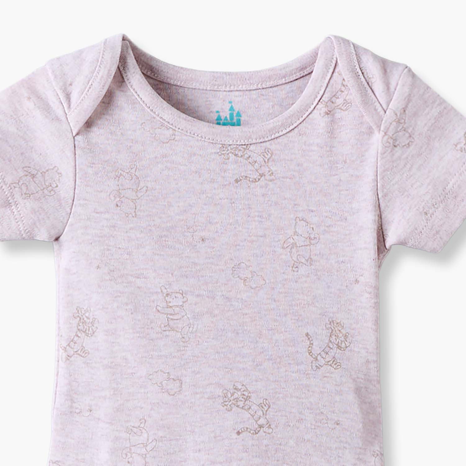 Pack of 4 Disney Cotton Round Neck Short Sleeves Bodysuit with Winnie the Pooh Print-baby-girls-clothing-bodysuits-image-8